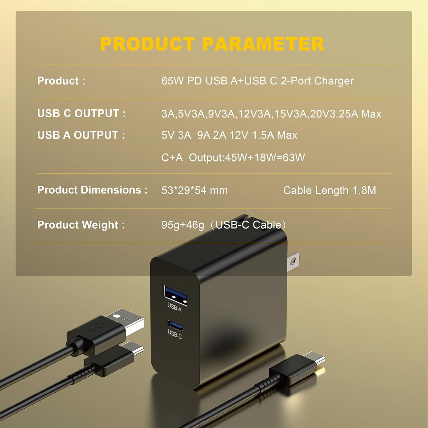 USB C Charger 65W, Gan Charger for Samsung Chromebook/Galaxy Book,Mac-Book Pro/Air,Asus Zenbook,HP,Dell,Lenovo; 45W USB C Charger for Steam