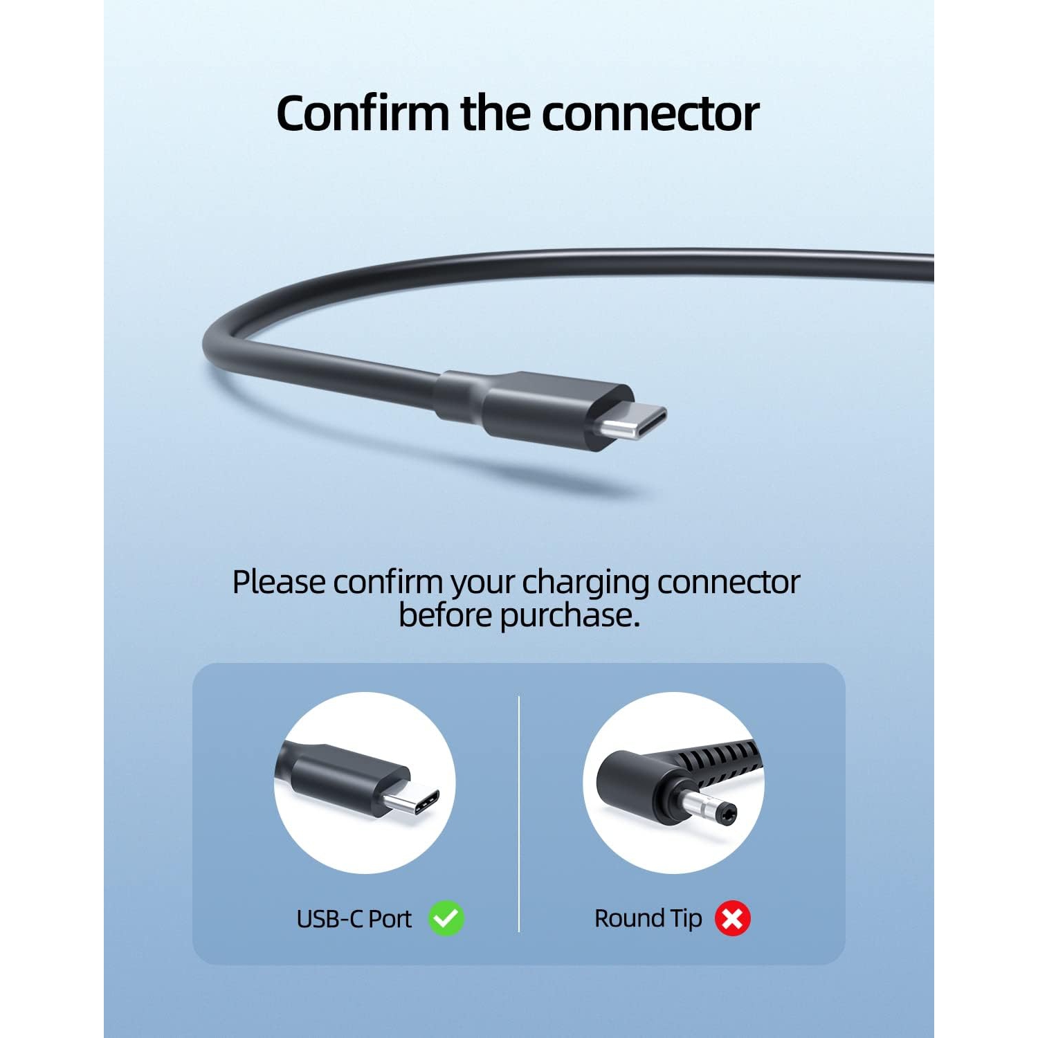 Chargeur Chromebook pour HP Lenovo, Asus, Acer, Dell, Chromebook, Samsung, tête USB-C,, 45&nbsp;W
