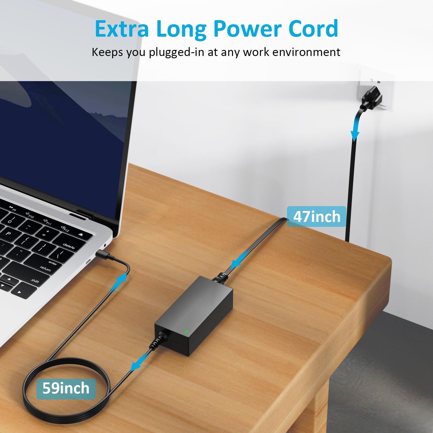 Universal 65&nbsp;W Chargeur USB-C pour portable Bloc d'alimentation Chromebook portatif de type C Adaptateur c.a. Cordon d'alimentation pour Asus