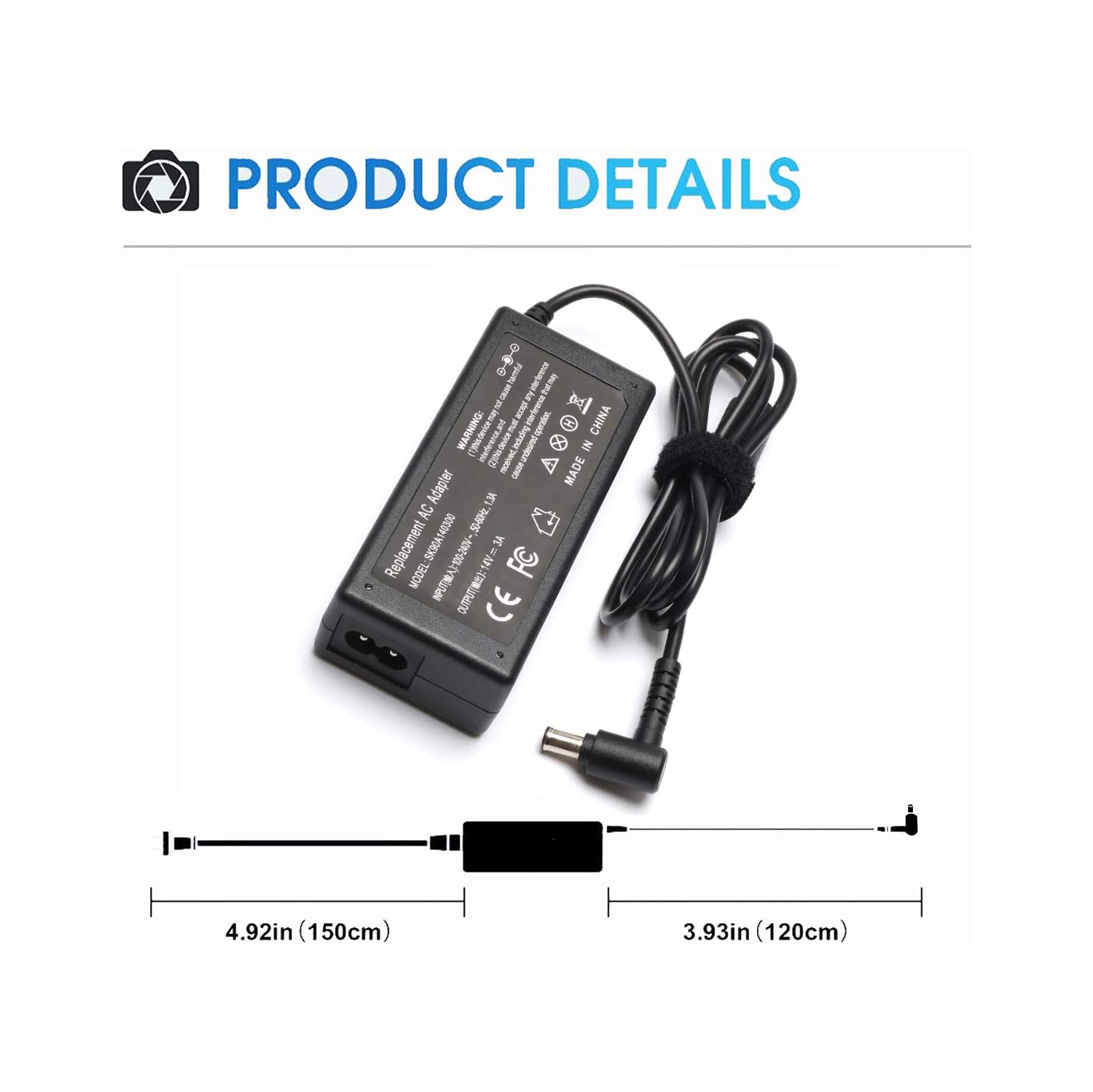 14&nbsp;V cordon d'alimentation c.c. pour moniteur Samsung LTM1555B LTM1555X LTM1755X LTM1775W; Samsung SyncMaster 15 17 18 19 20 22 23 24 27 TV