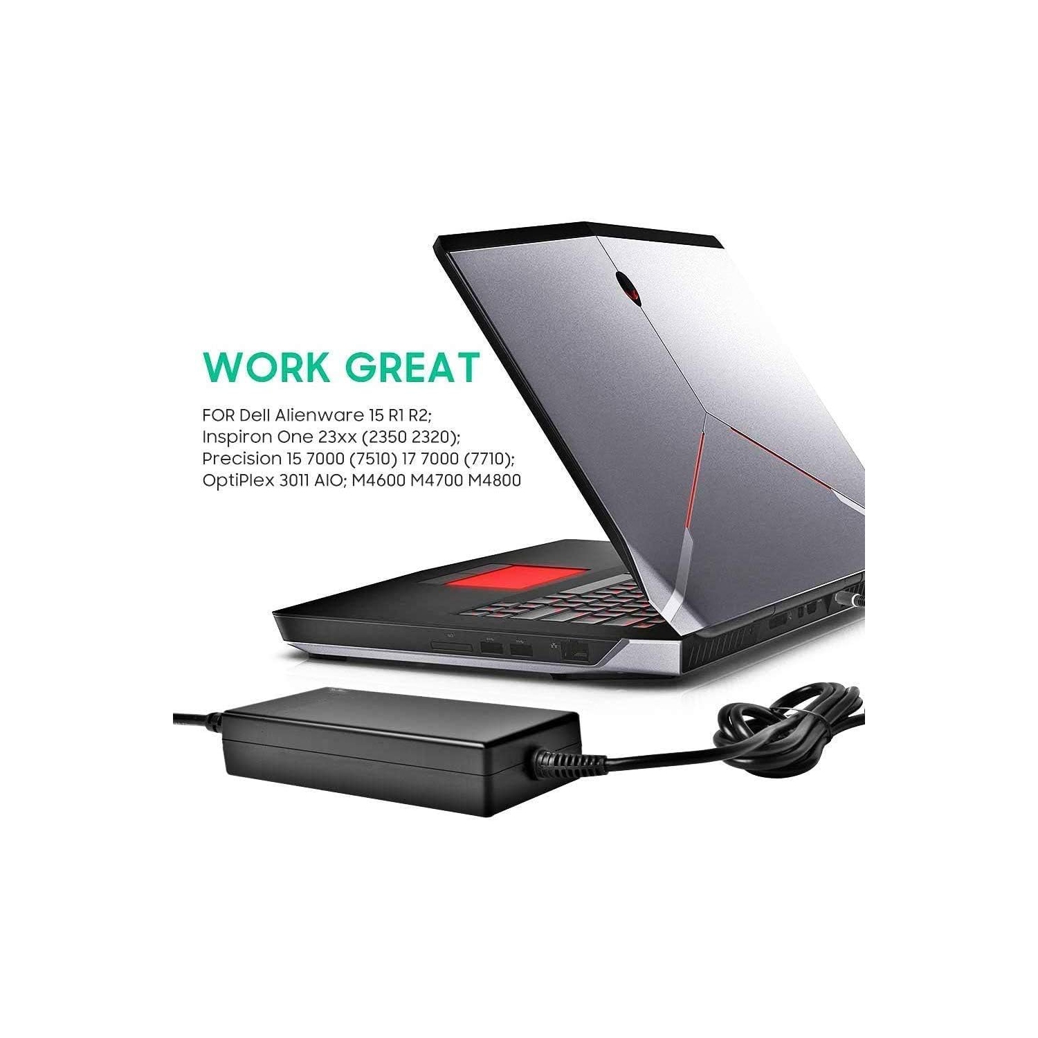 180W AC Adapter Fit for Dell Precision 7510 7520 7530 7540 7550 Laptop Charger 180 Watt Dell Power Supply Cord