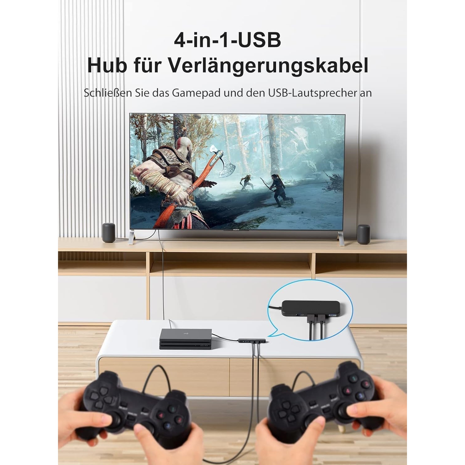 4-in-1 USB C to 4 Port USB 3.0 Adapter Data Extender Hub, High Speed USB C Splitter, Compatible with Laptop Thunderbolt 3 MacBook Pro M1 Air 2020,