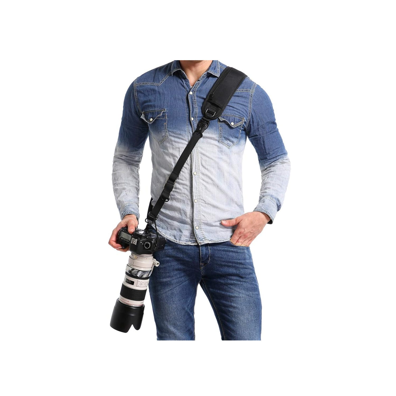 waka Camera Neck Strap Quick Release Safety Tether, Comfortable Durable Shoulder Sling Camera Strap, Black