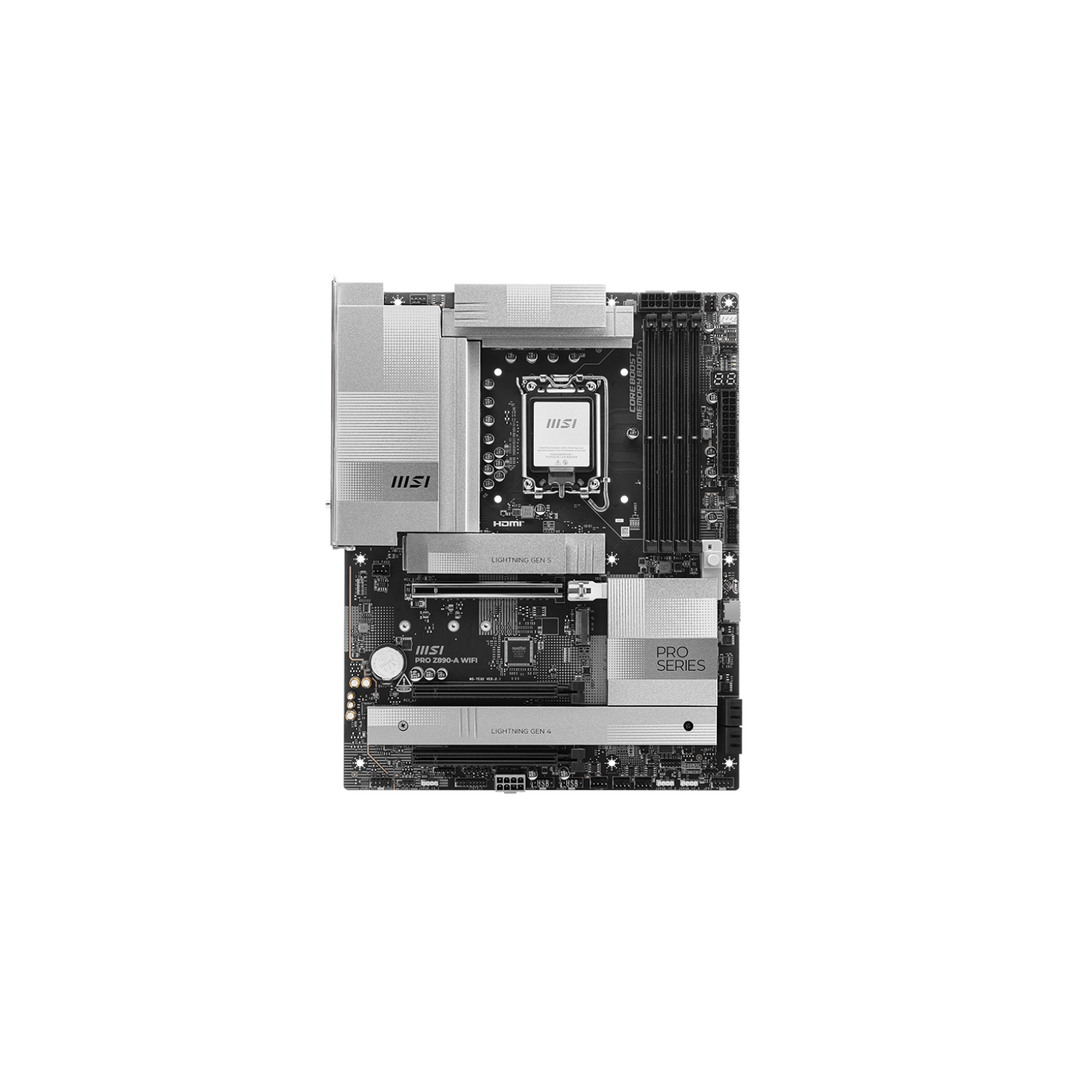 MSI PRO Z890-A Wi-Fi avec DDR5, LGA 1851, fente PCIe 5,0, quatre fentes M.2, audio 7,1 5G LAN, Wi-Fi 7, BT 5,4