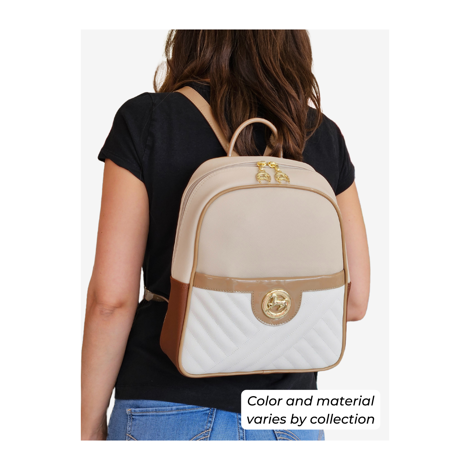 Cavalinho Craft Backpack - Color Navy / White / Red - Leather & Canvas