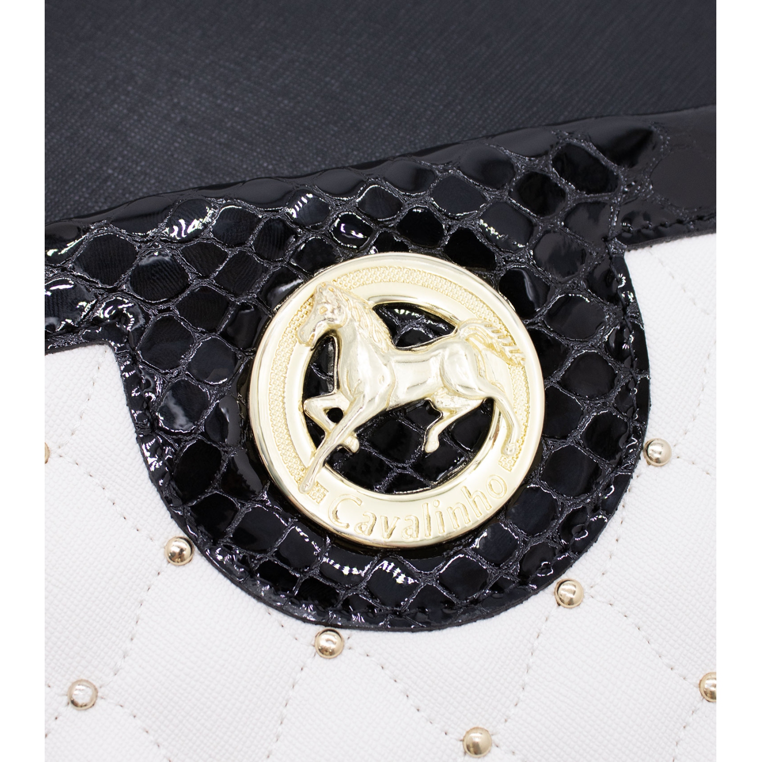 Cavalinho Craft Backpack - Color Black / White - Leather & Canvas