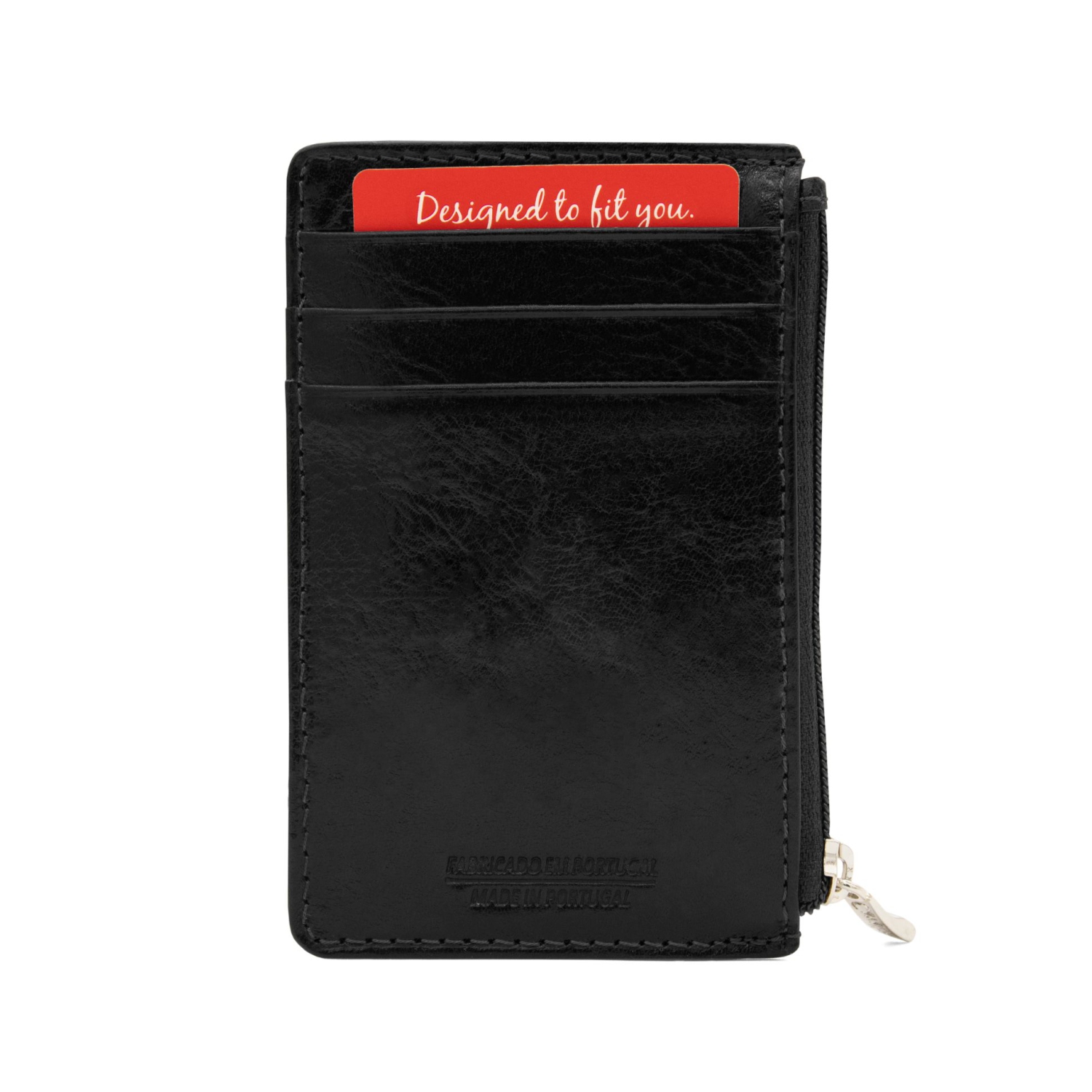 Portefeuille mince en cuir avec porte-cartes Gentleman de Cavalinho - Noir - Protection RFID