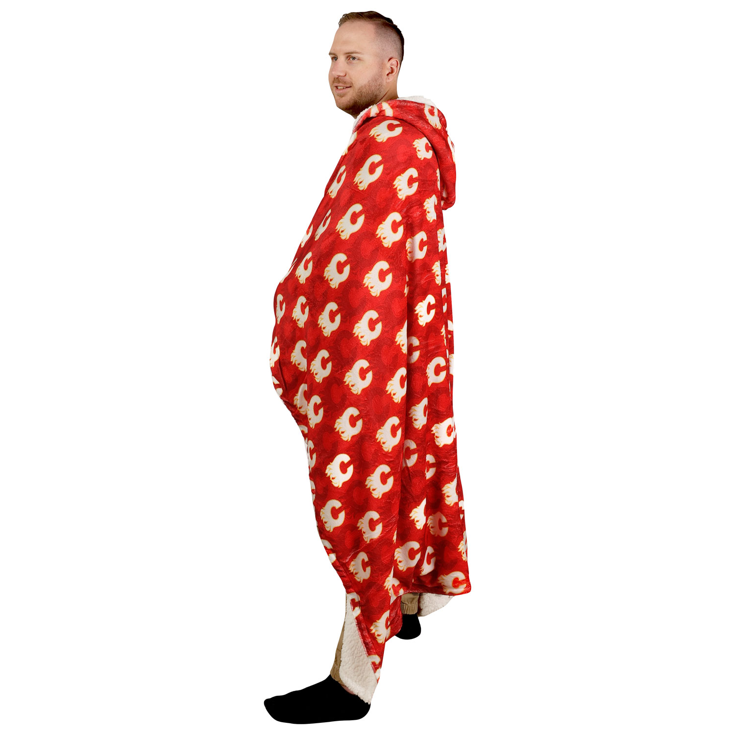 Jeté à capuchon de la LNH - 50 x 70 po - Flames de Calgary