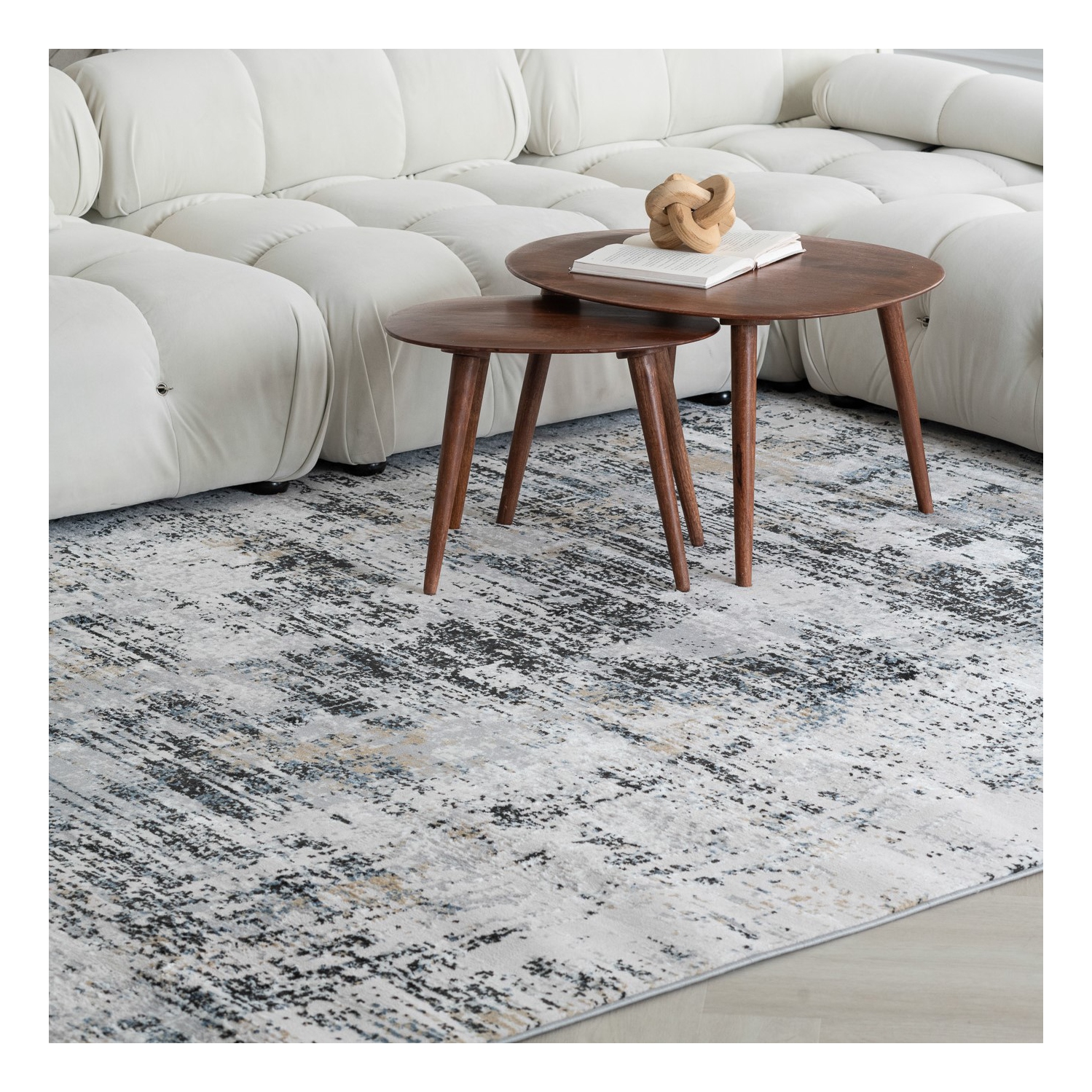 Rug Branch Ashlar Contemporary Abstract Grey/Black Indoor Area Rug