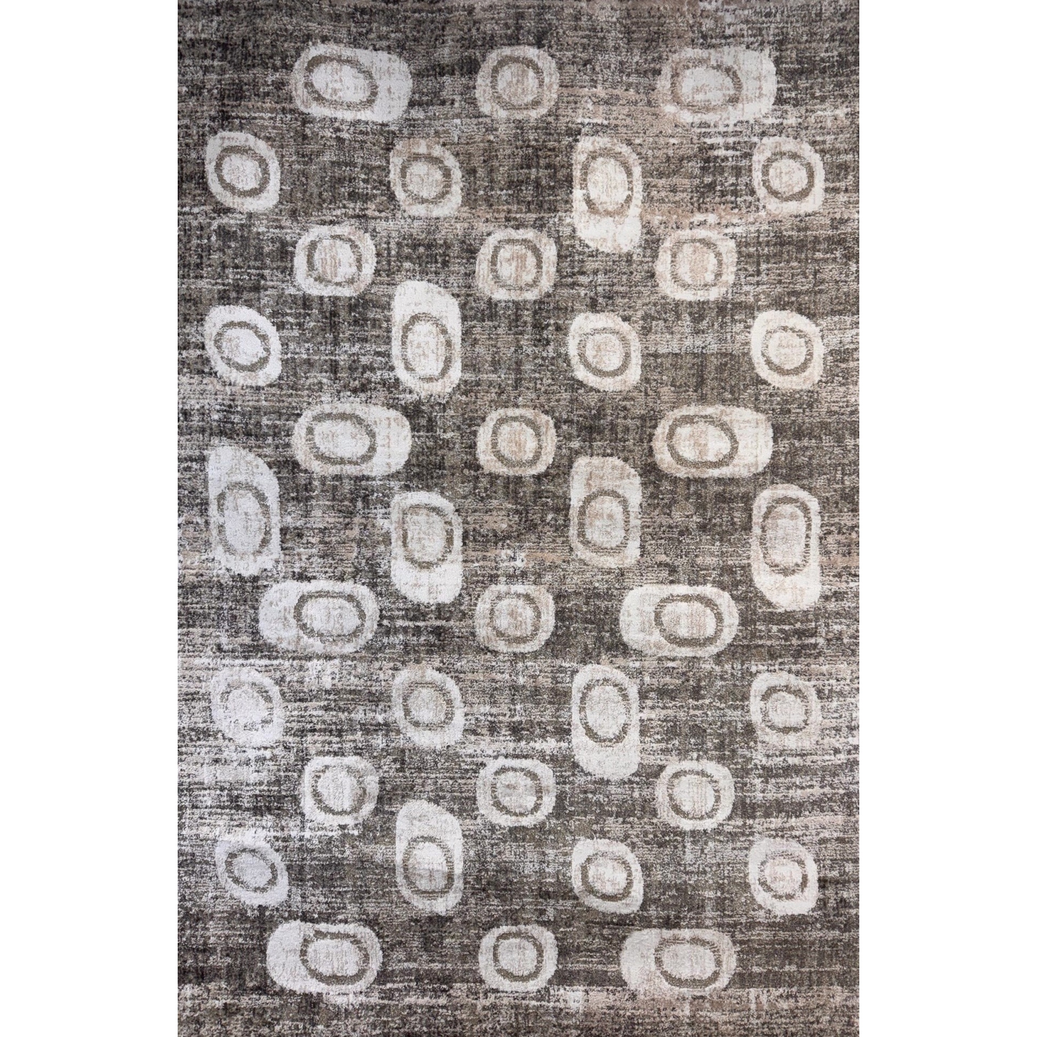 Tapis d'intérieur contemporain abstrait gris/beige Branch