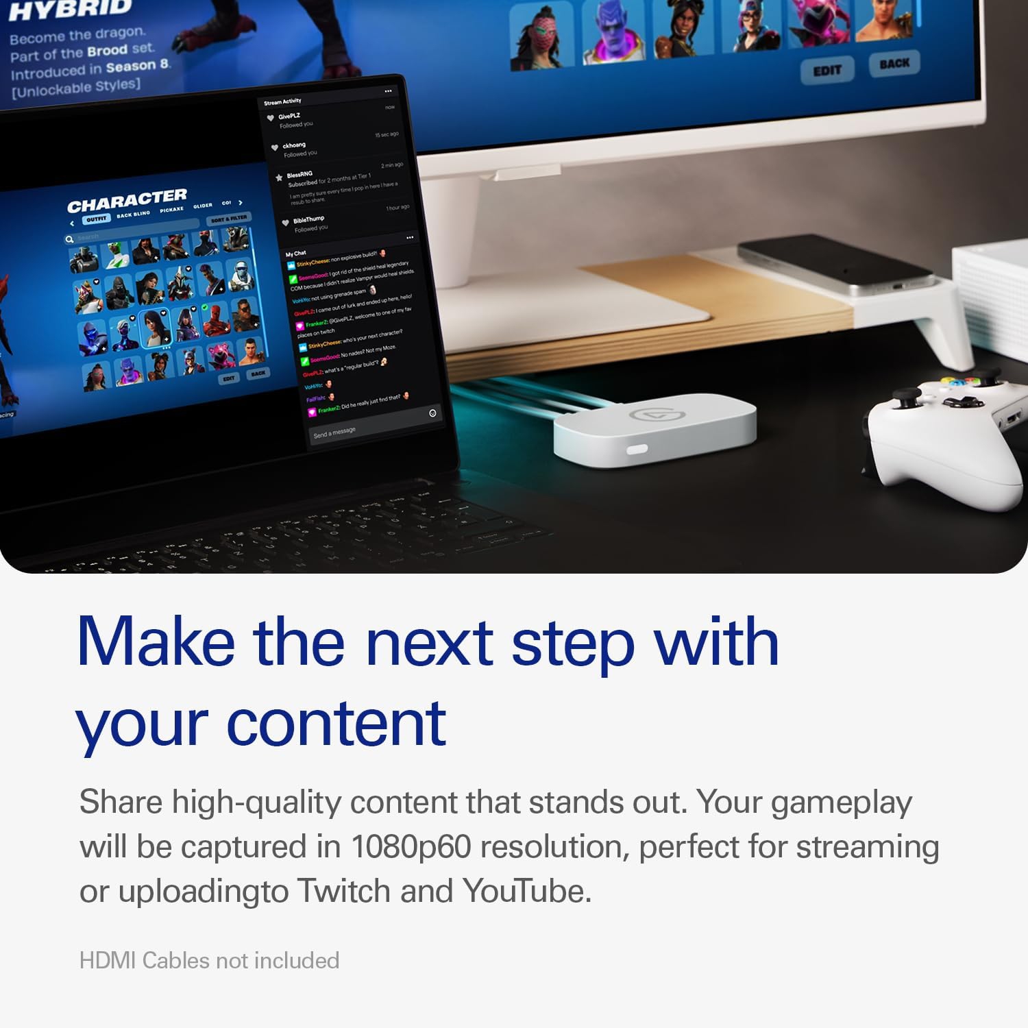 Appareil de saisie vidéo Game Capture Neo 4K d'Elgato - Blanc