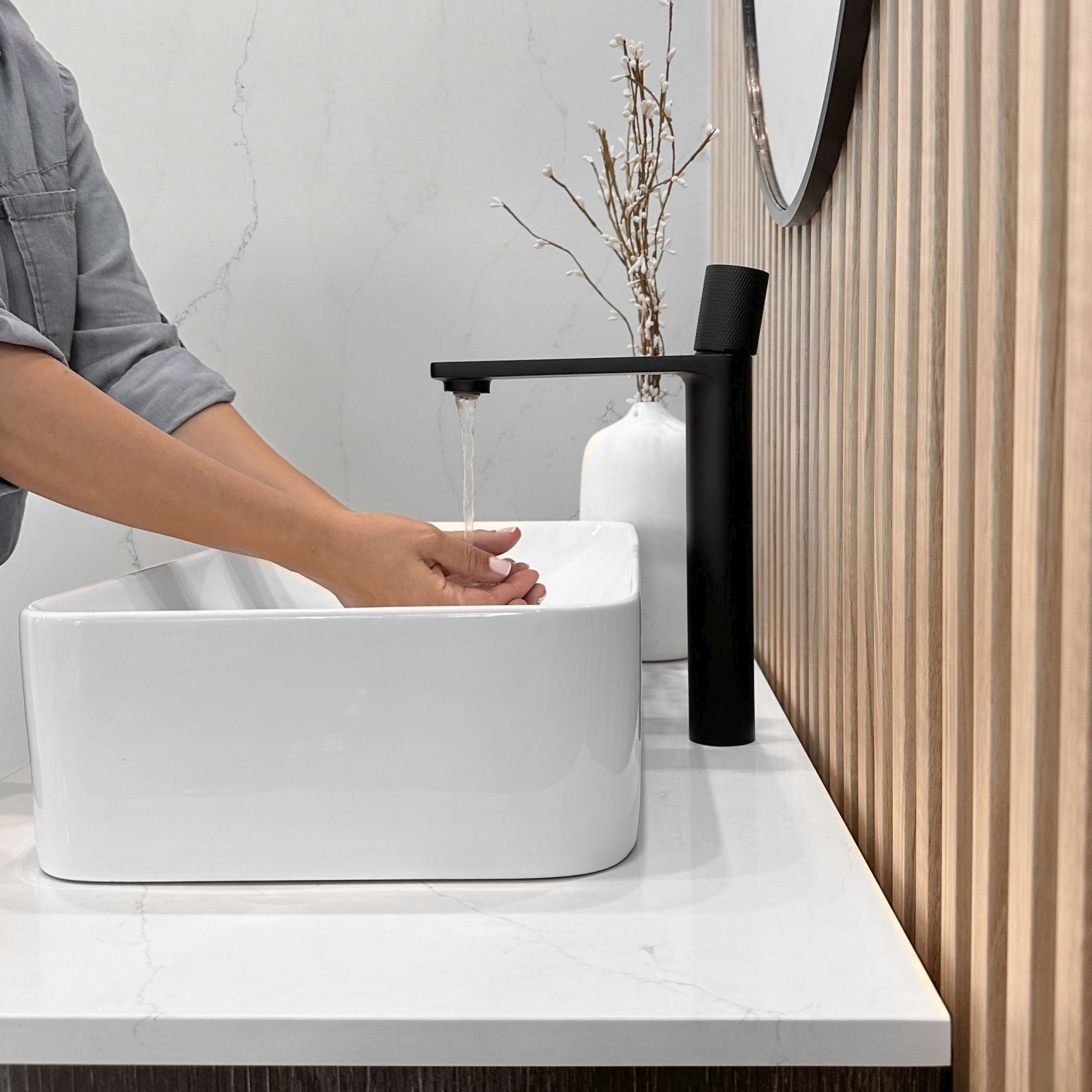 Nessa Single Handle 12 1/2" Matte Black Vessel Bathroom Faucet B-122N