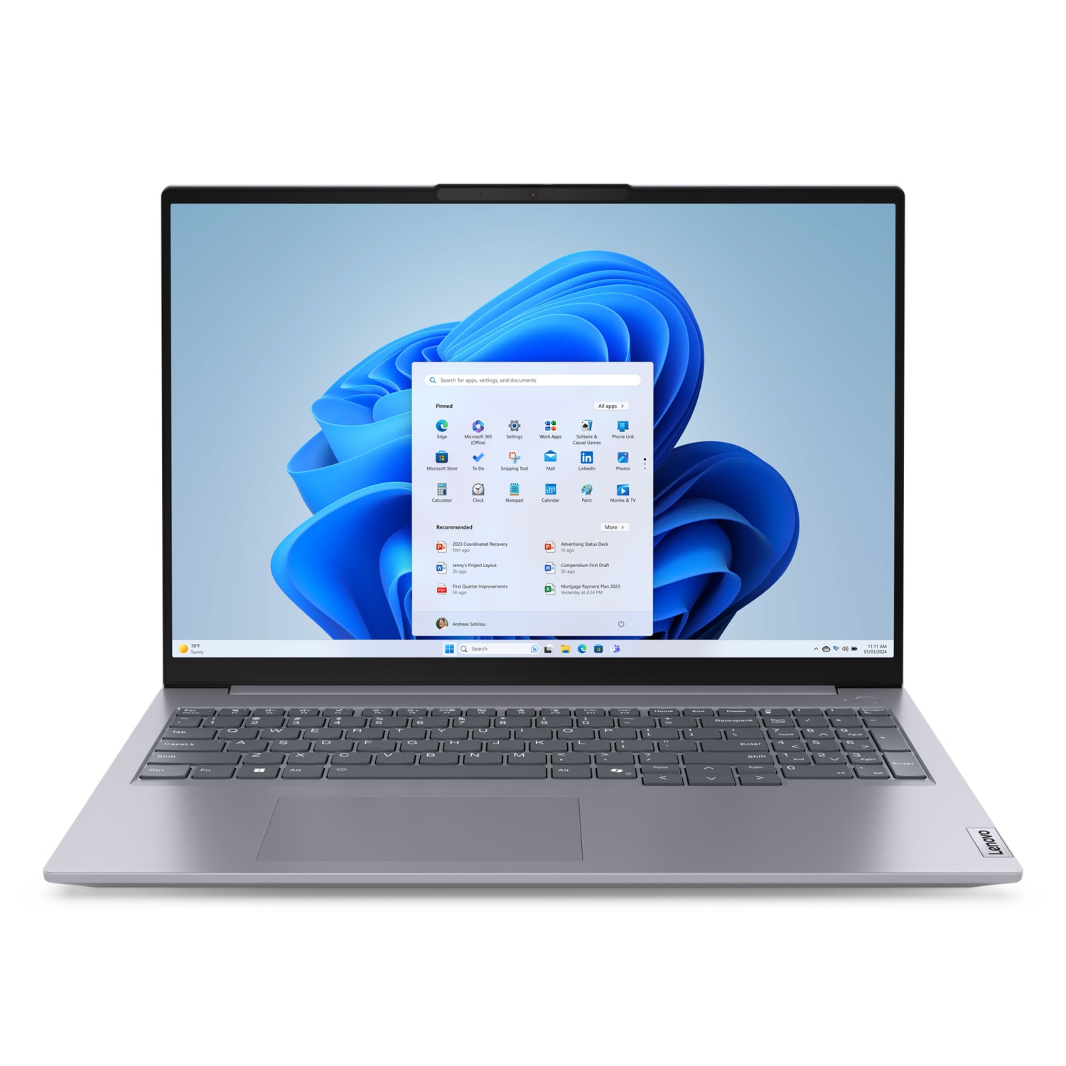 Lenovo ThinkBook 16 Gen 7 Laptop, 16" IPS 60Hz, Snapdragon X Plus X1P-42-100, 16GB, 512GB SSD