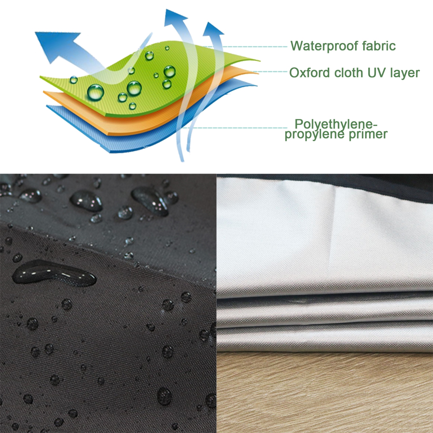 TOPTENG Étanche Chaises de canapé d'extérieur lourdes Housse de meuble Lit de jour Jardin rond de patio