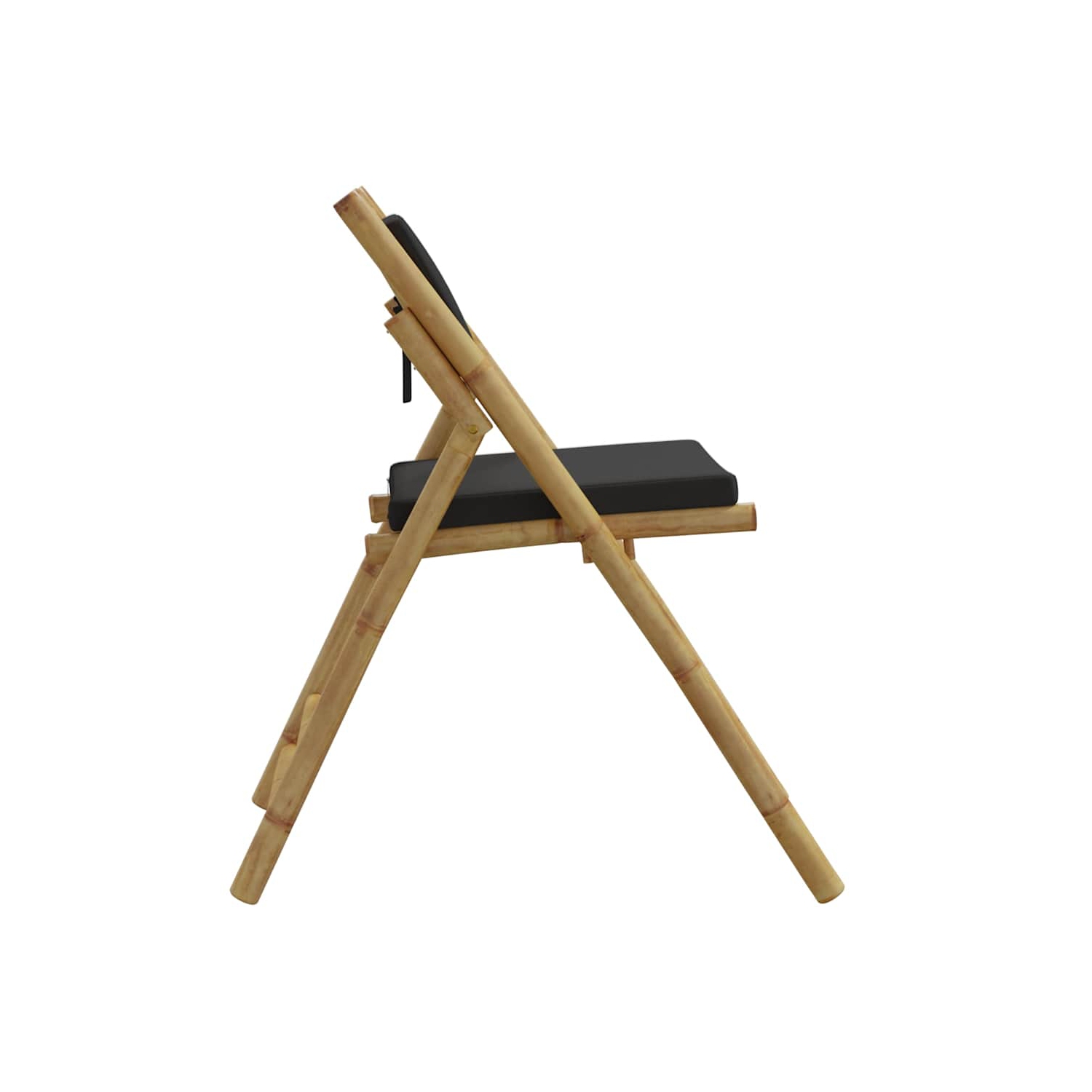 vidaXL Folding Bistro Chairs 2 pcs with Cushions Bamboo