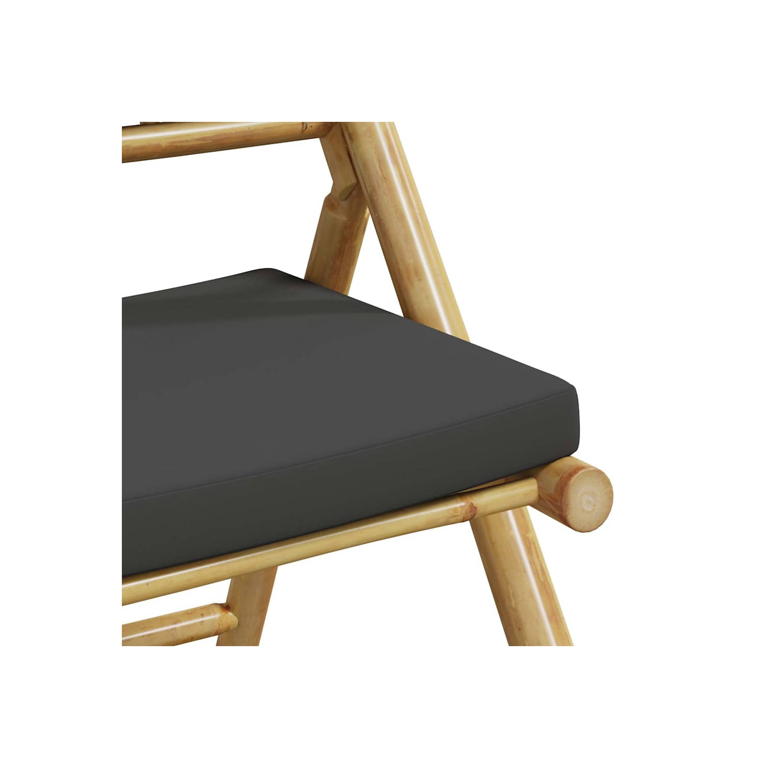 vidaXL Folding Bistro Chairs 2 pcs with Cushions Bamboo