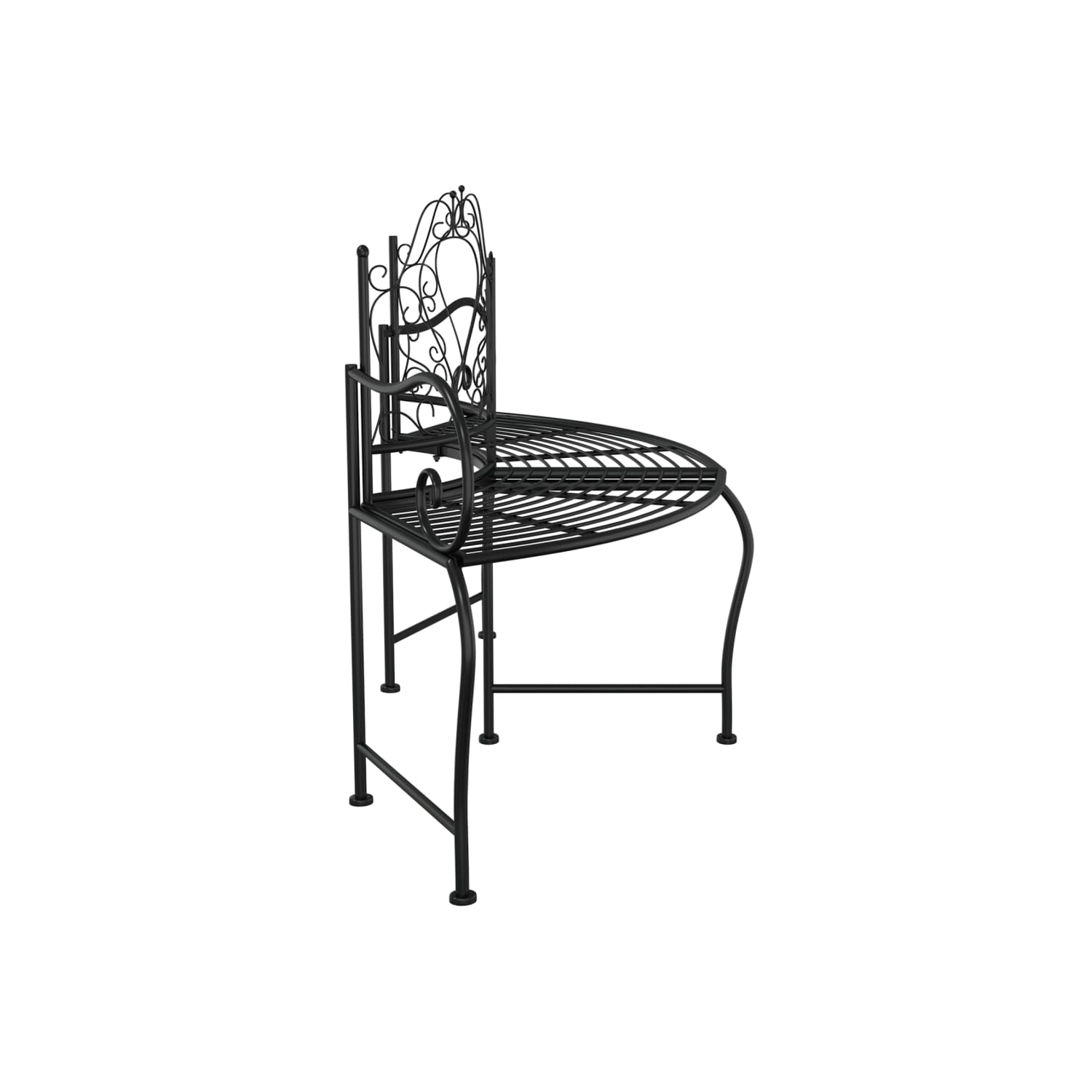 Banc d'arbre vidaXL en acier noir 150&nbsp;cm