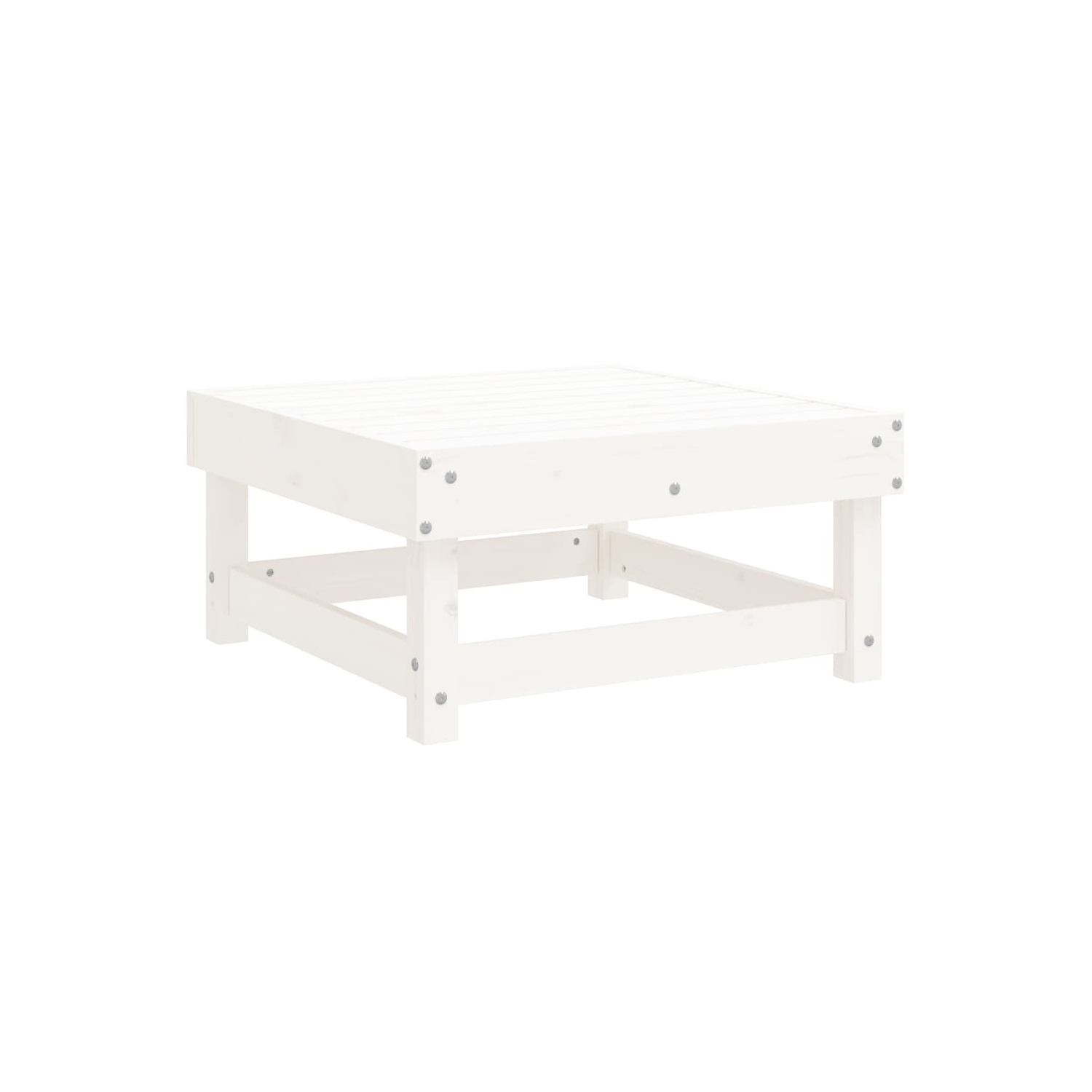 vidaXL Garden Footstool White Solid Wood Pine