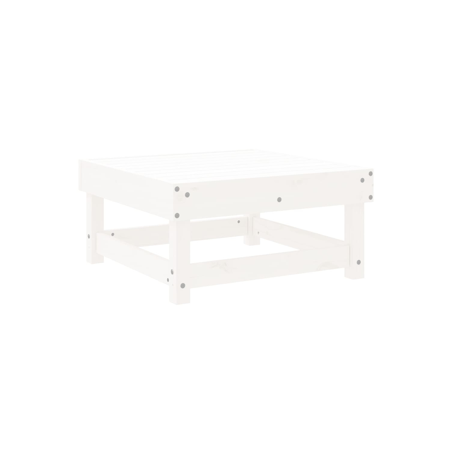 vidaXL Garden Footstool White Solid Wood Pine