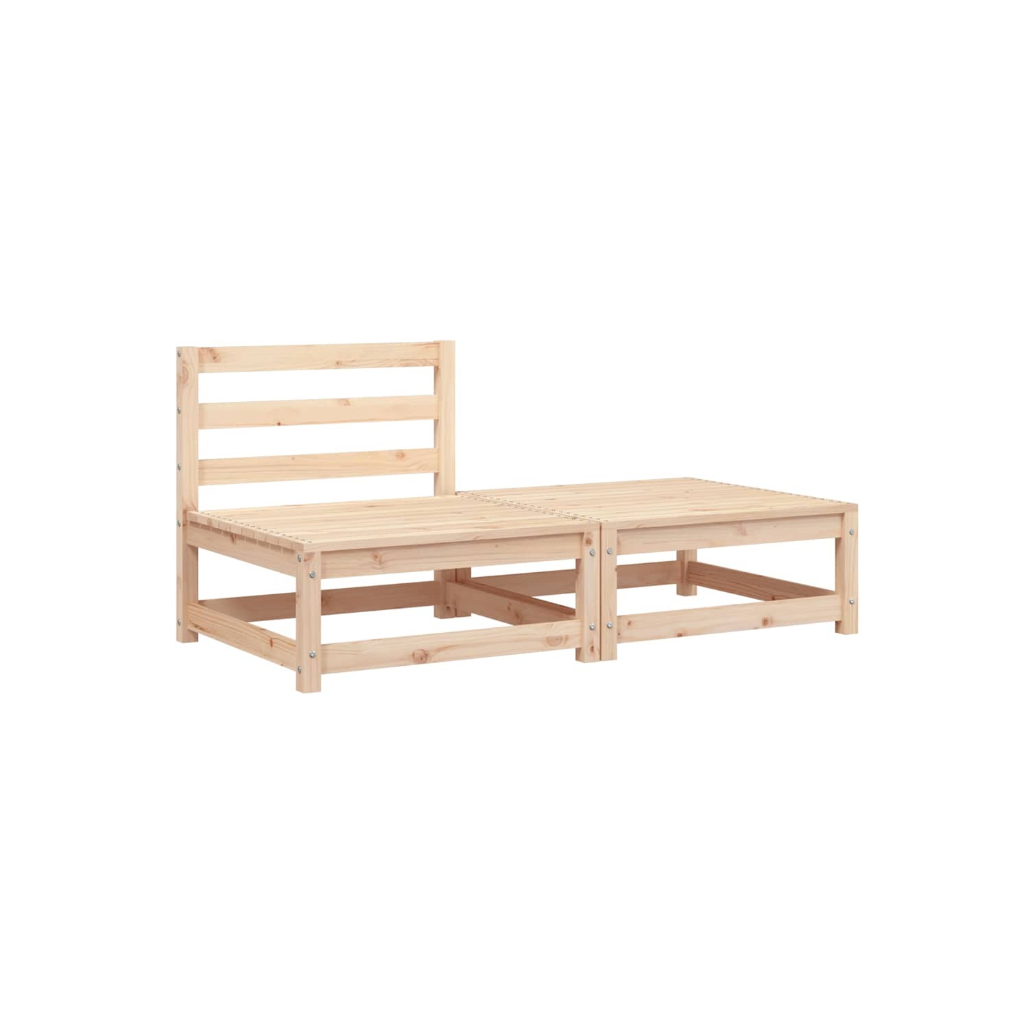 vidaXL Garden Sofa Armless with Footstool Solid Wood Pine