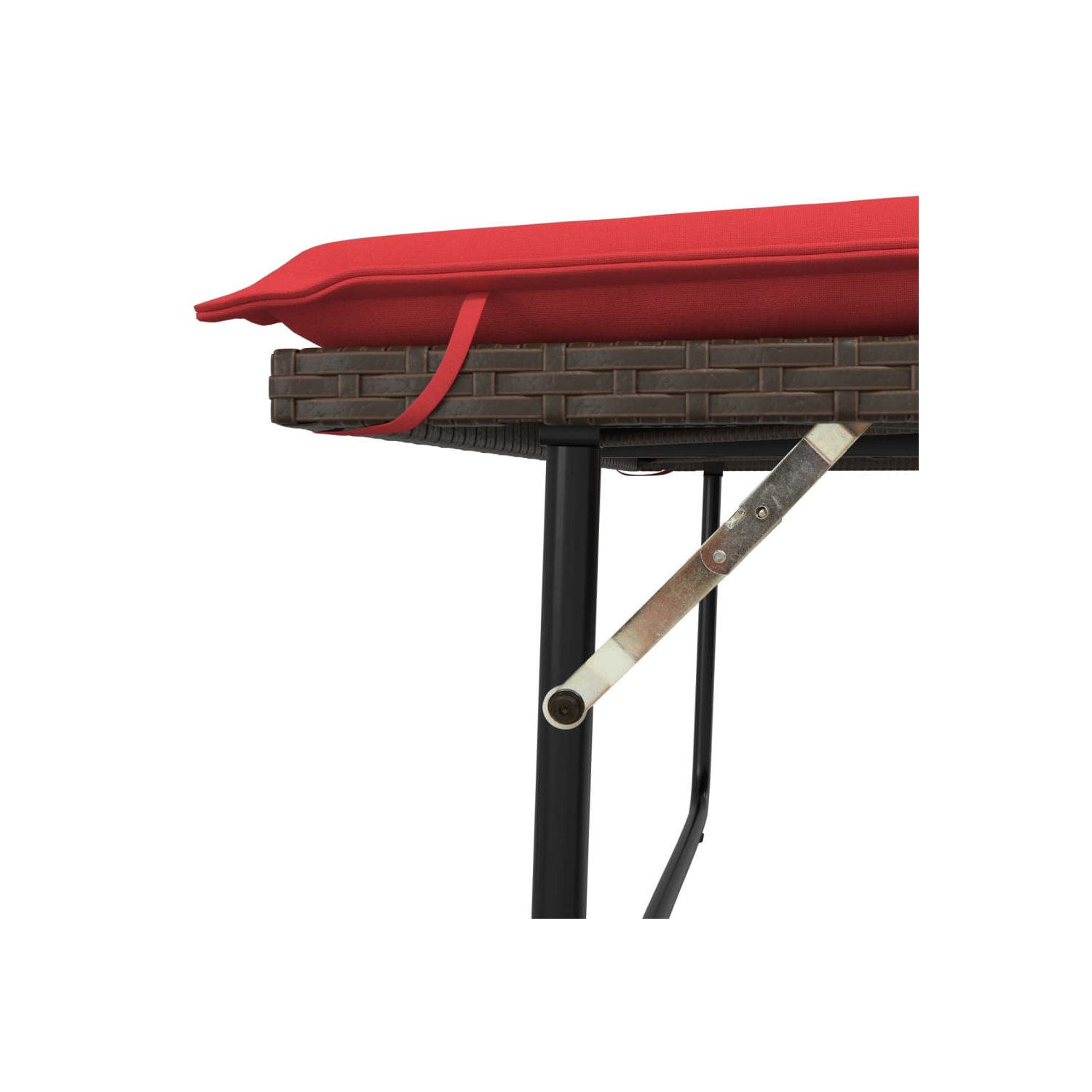 vidaXL Garden Bench with Cushions and Footstool Brown Poly Rattan