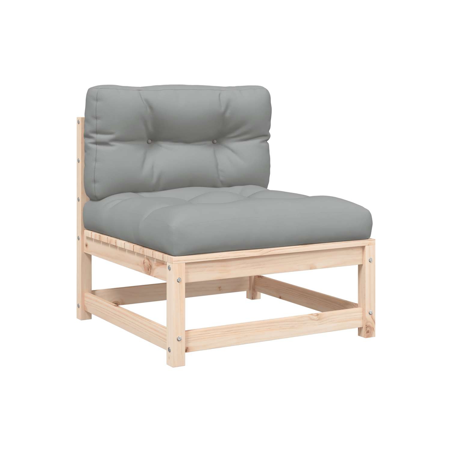 vidaXL Garden Sofa Armless with Cushions Solid Wood Pine