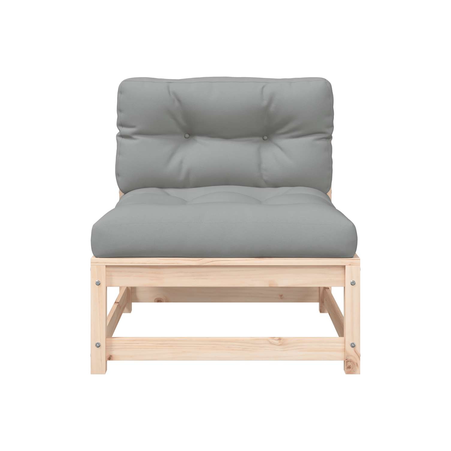 vidaXL Garden Sofa Armless with Cushions Solid Wood Pine