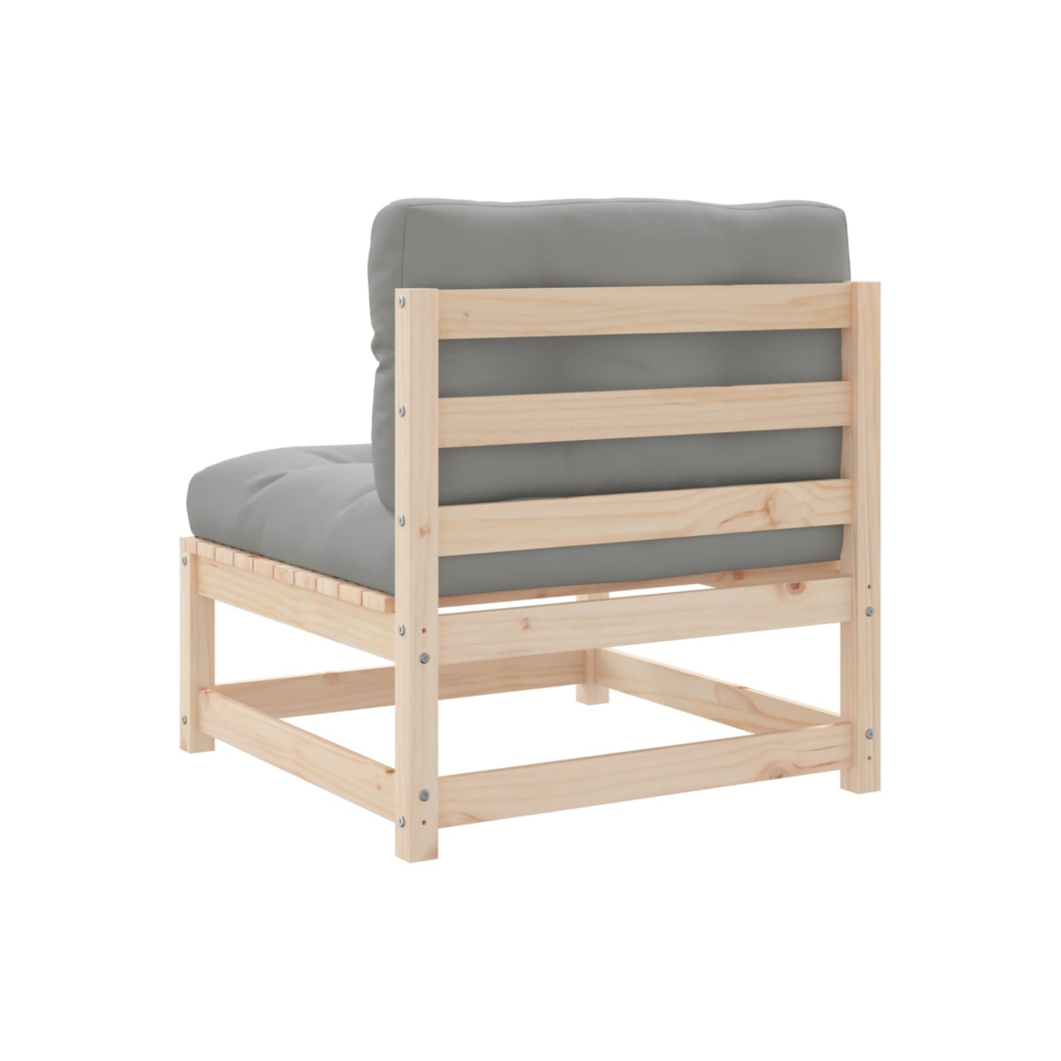 vidaXL Garden Sofa Armless with Cushions Solid Wood Pine