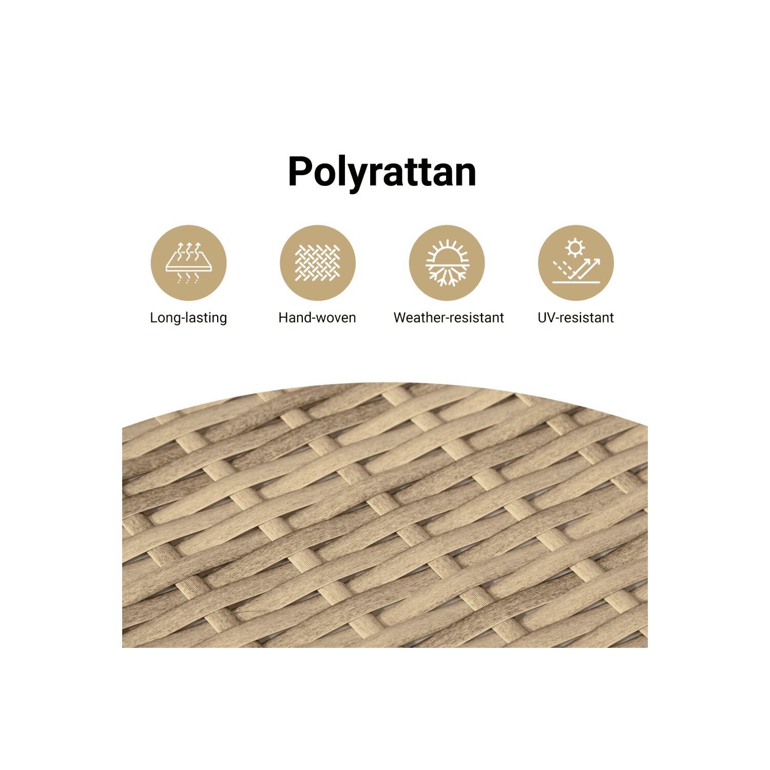 vidaXL Garden Table Beige 70x38x42 cm Poly Rattan Acacia Wood