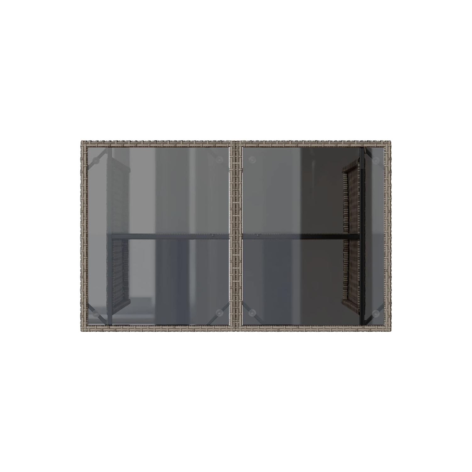 vidaXL Garden Table with Glass Top Grey 110x68x70 cm Poly Rattan