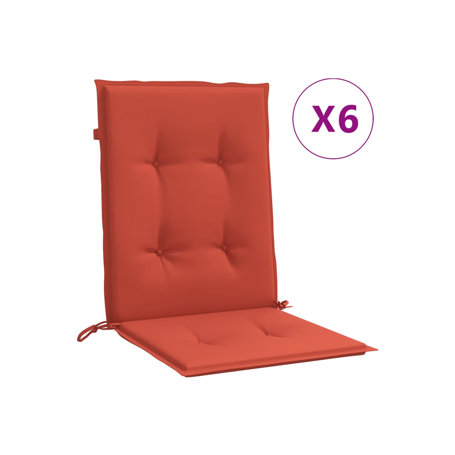 vidaXL Lowback Chair Cushions 6 pcs Melange Red 100x50x4 cm Fabric