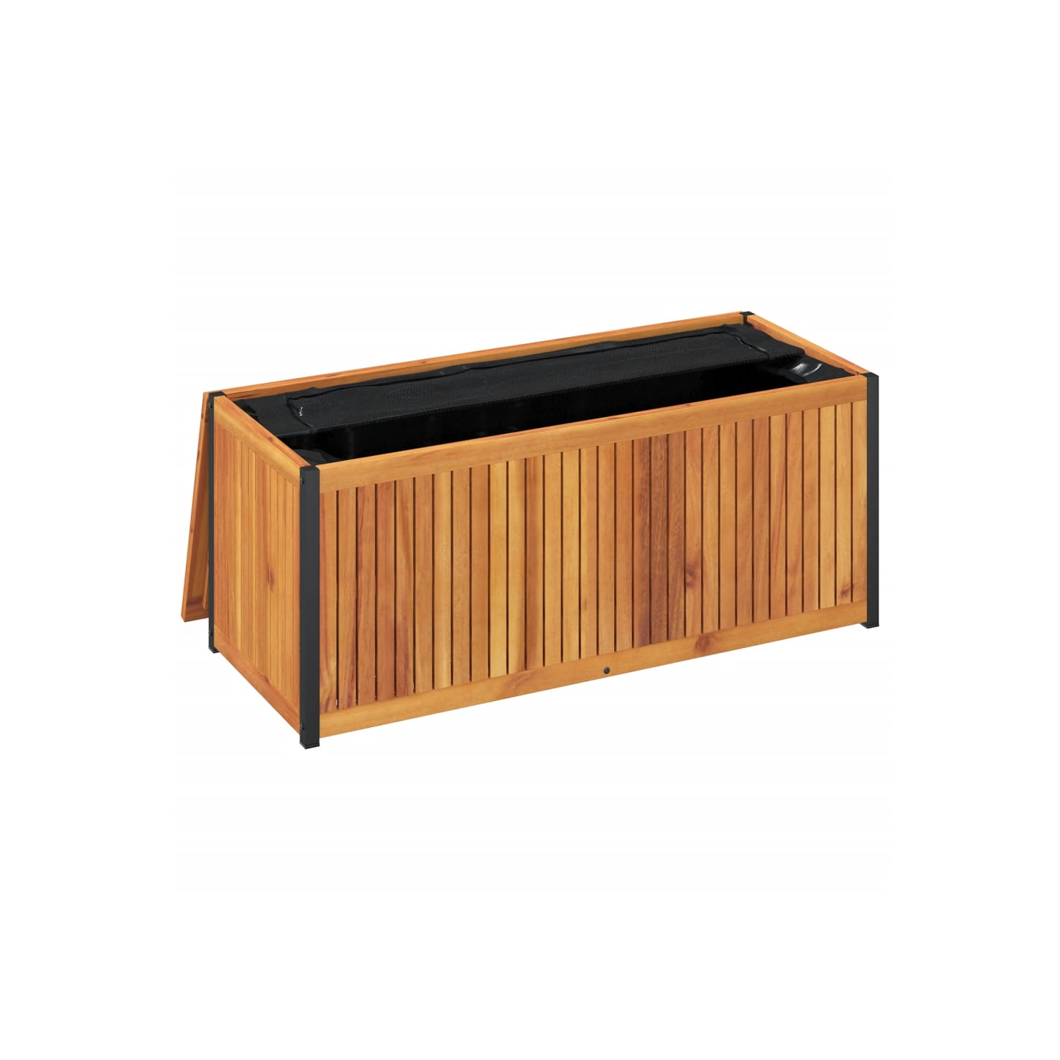 vidaXL Outdoor Cushion Box 110x45x42/53 cm Solid Wood Acacia and Steel