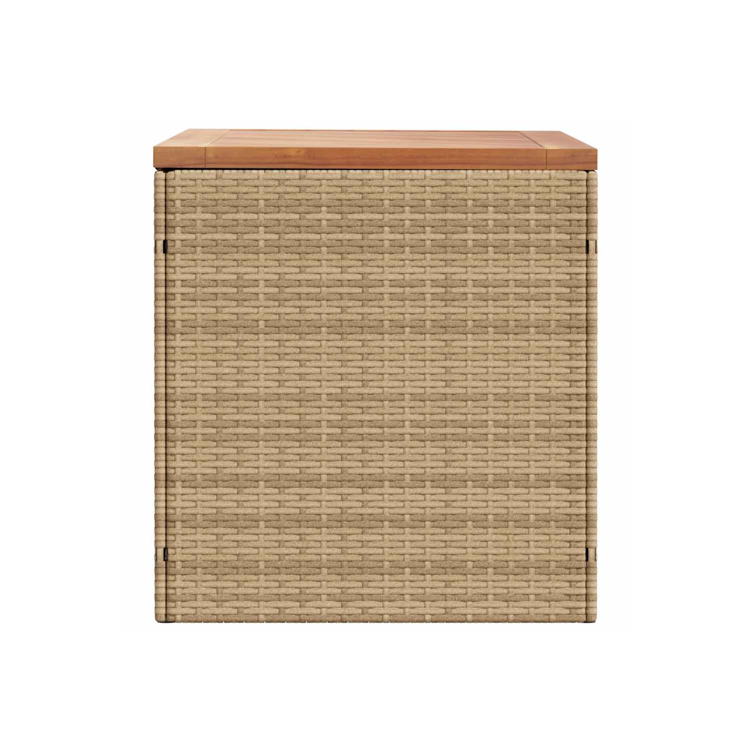vidaXL Garden Storage Box Beige 110x50x54 cm Poly Rattan Acacia Wood