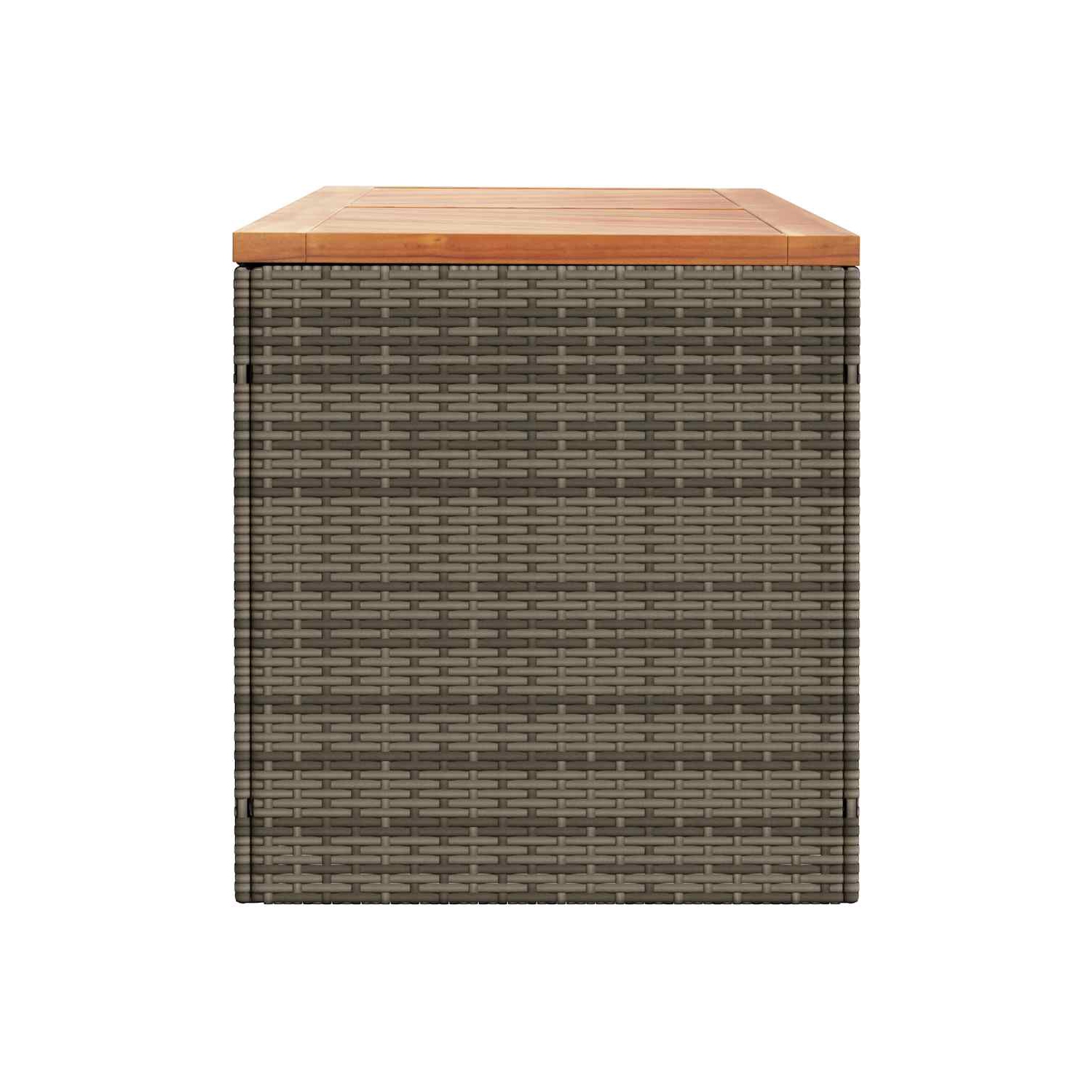 vidaXL Garden Storage Box Grey 220x50x54 cm Poly Rattan Acacia Wood