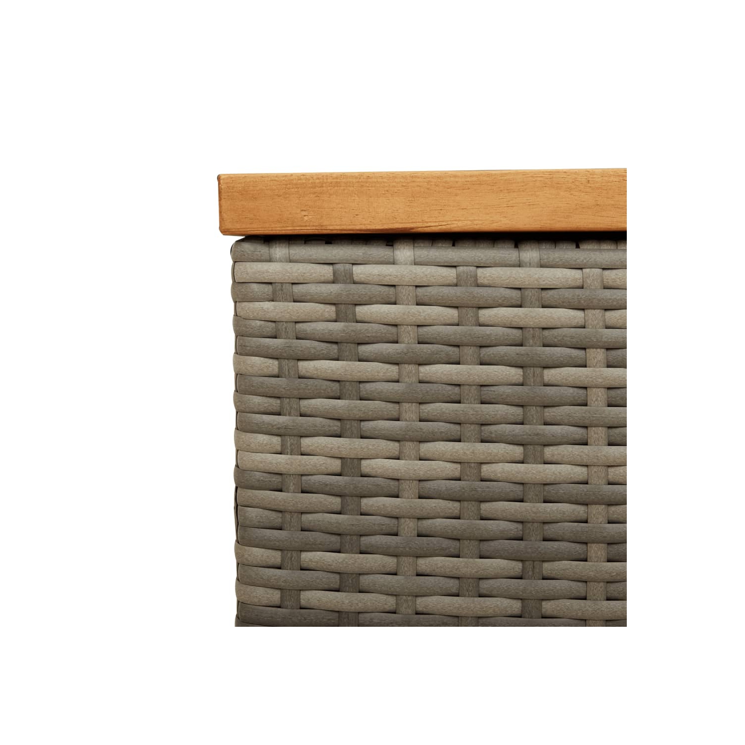 vidaXL Garden Storage Box Grey 220x50x54 cm Poly Rattan Acacia Wood