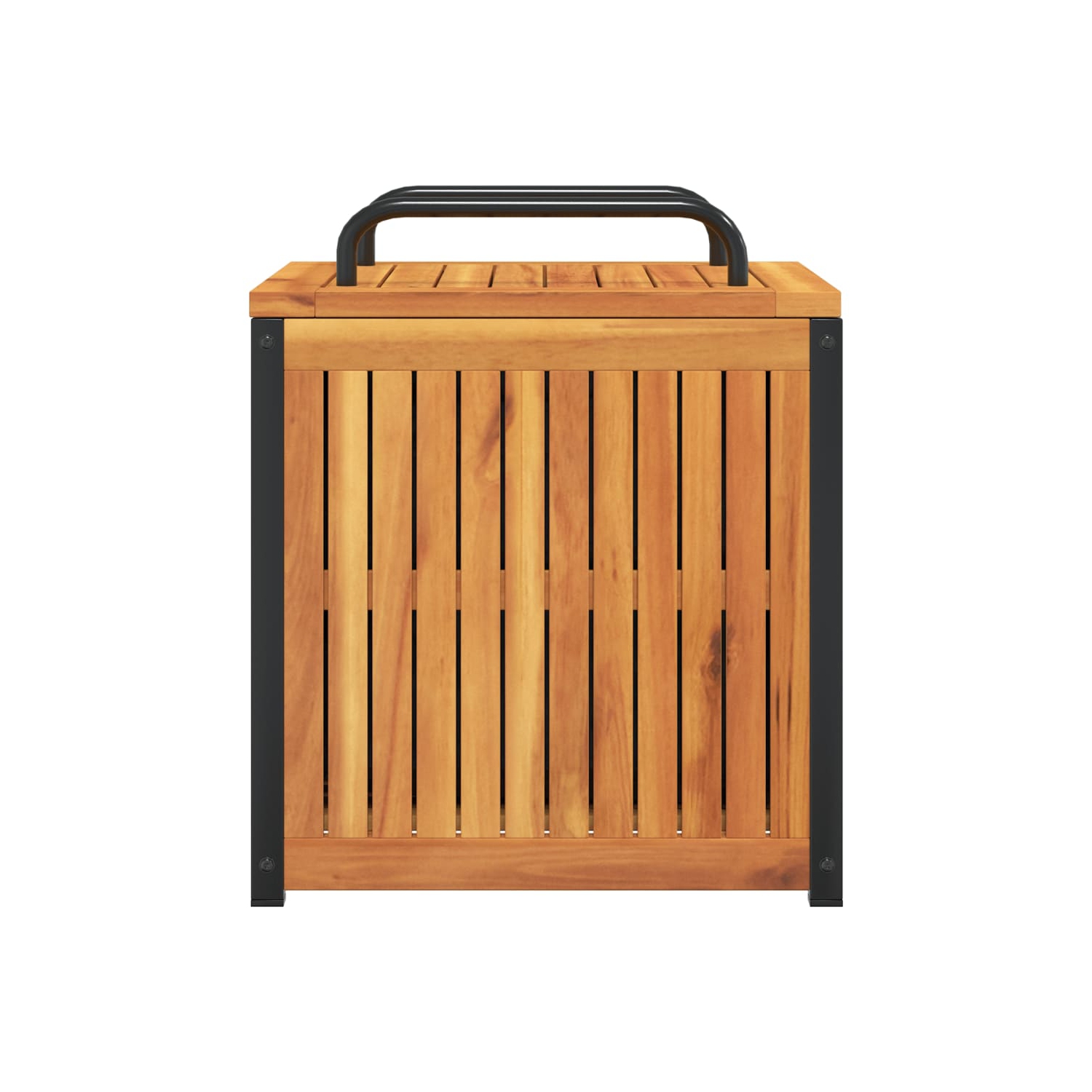 vidaXL Outdoor Cushion Box 45x45x45/53 cm Solid Wood Acacia and Steel