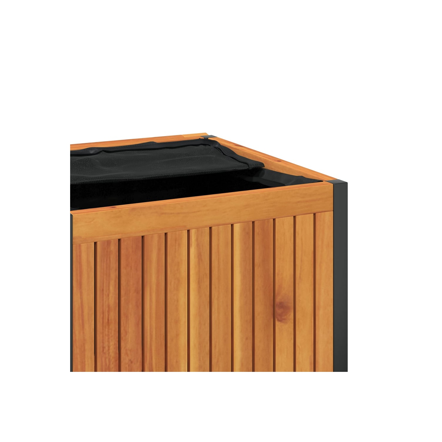 vidaXL Outdoor Cushion Box 45x45x45/53 cm Solid Wood Acacia and Steel