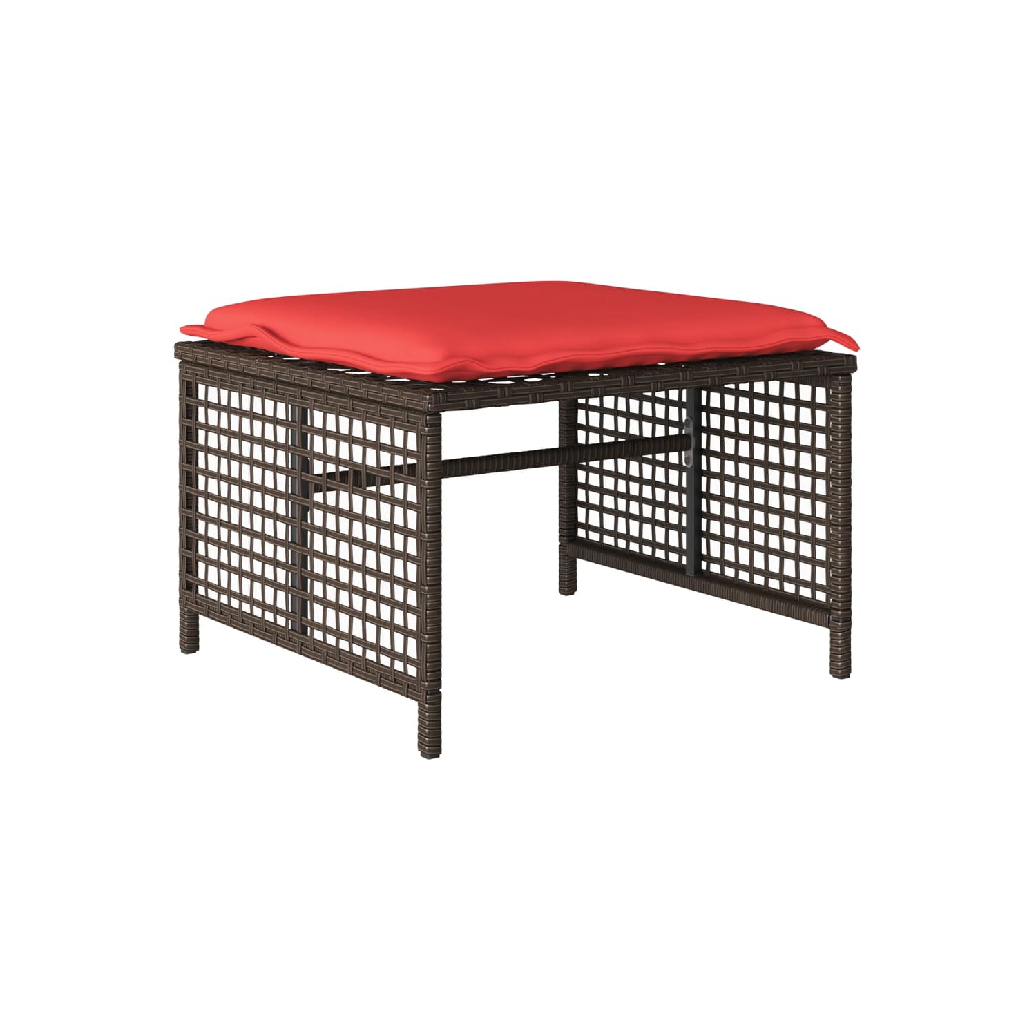 vidaXL 4 Piece Garden Sofa Set with Cushions Brown Poly Rattan Glass