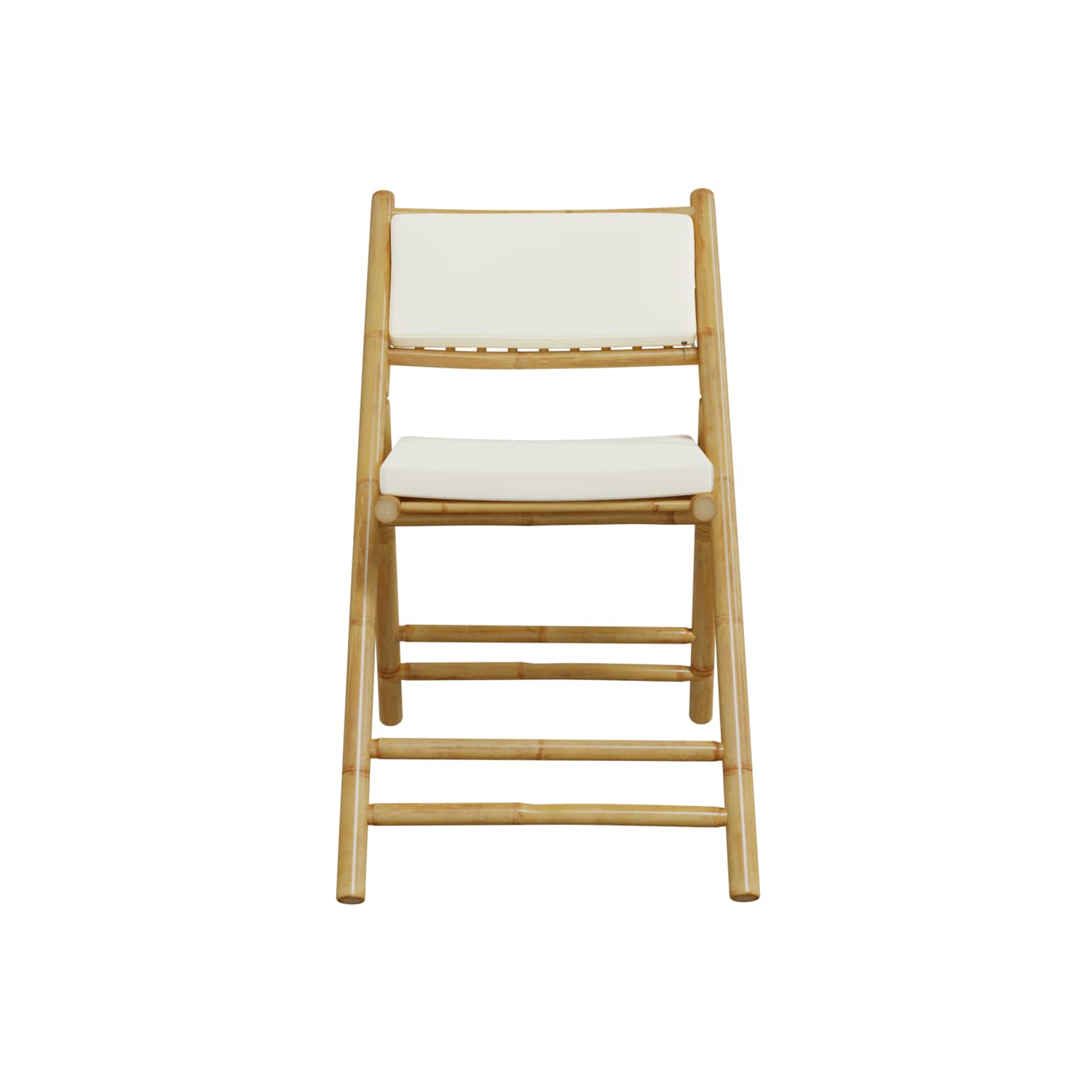 vidaXL Folding Bistro Chairs 2 pcs with Cushions Bamboo