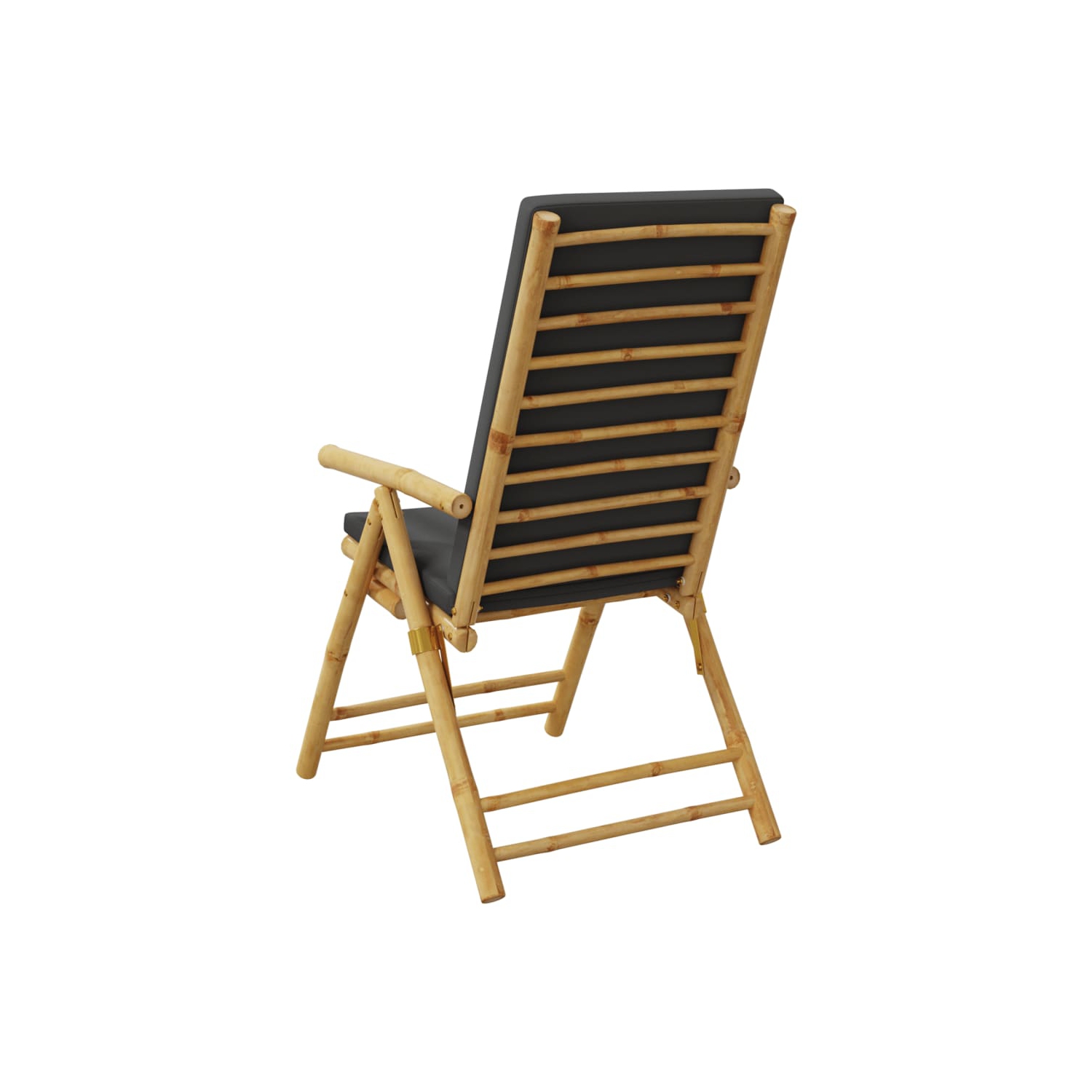 vidaXL Folding Garden Reclining Chairs 2 pcs with Cushions Bamboo