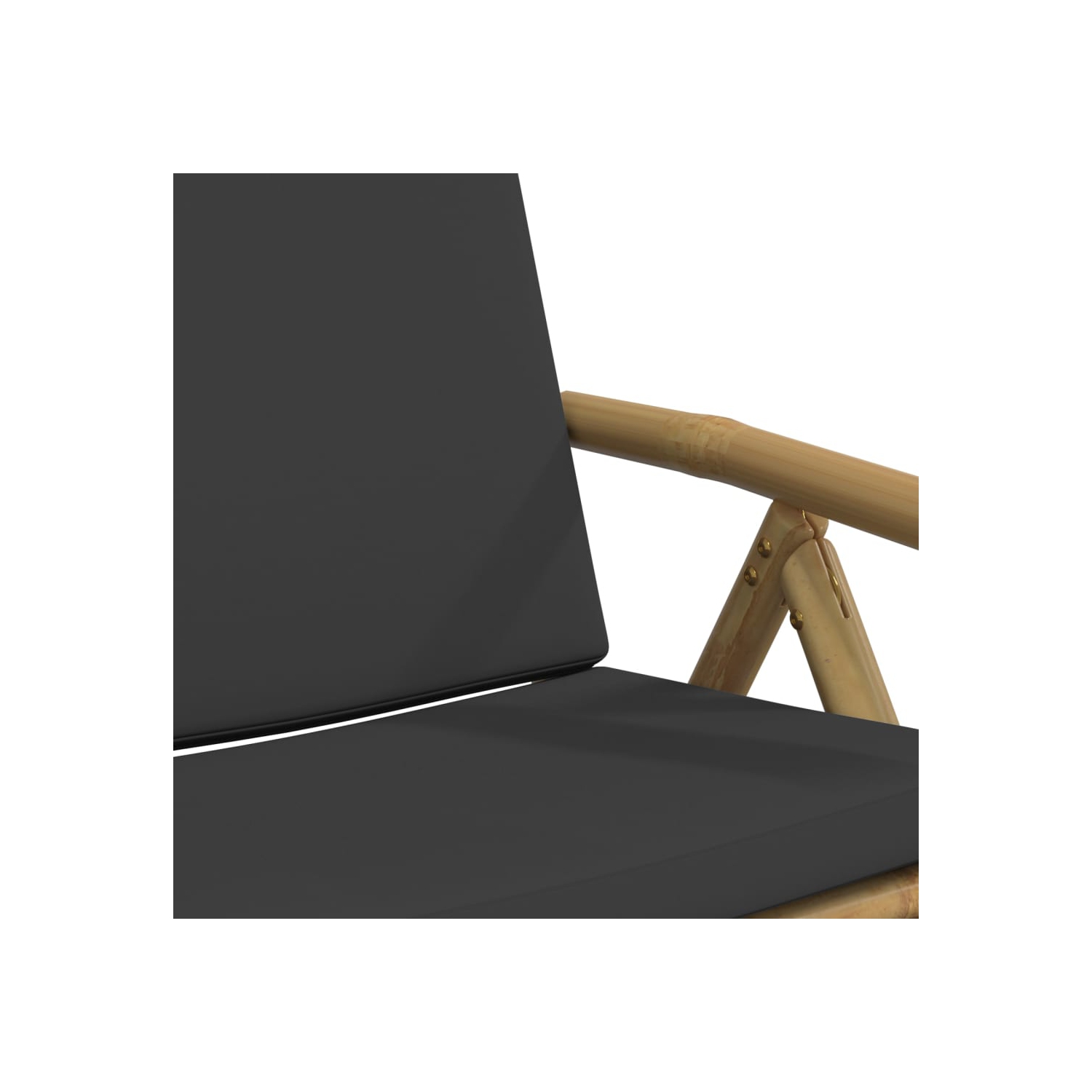 VidaXL – 6 fauteuils inclinables pliants avec coussins gris foncé en bambou