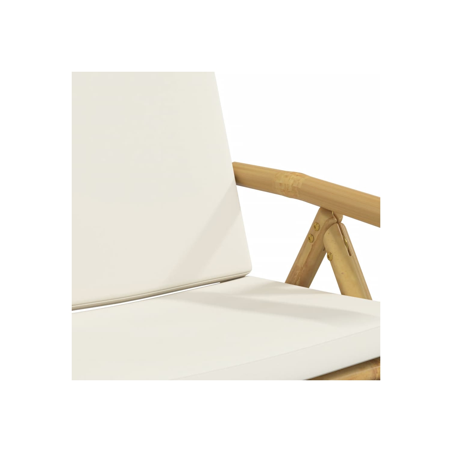 vidaXL 4 Piece Folding Reclining Chairs with Cream White Cushions Bamboo