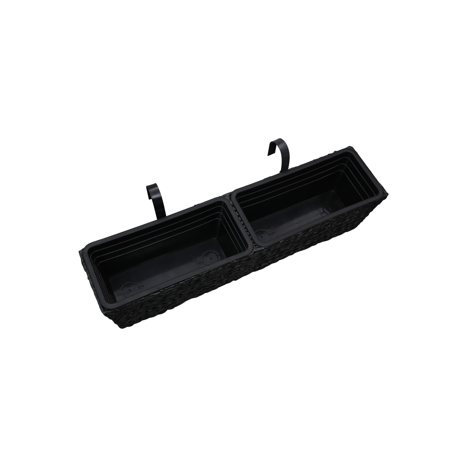 vidaXL Planters 2 pcs Water Hyacinth Black