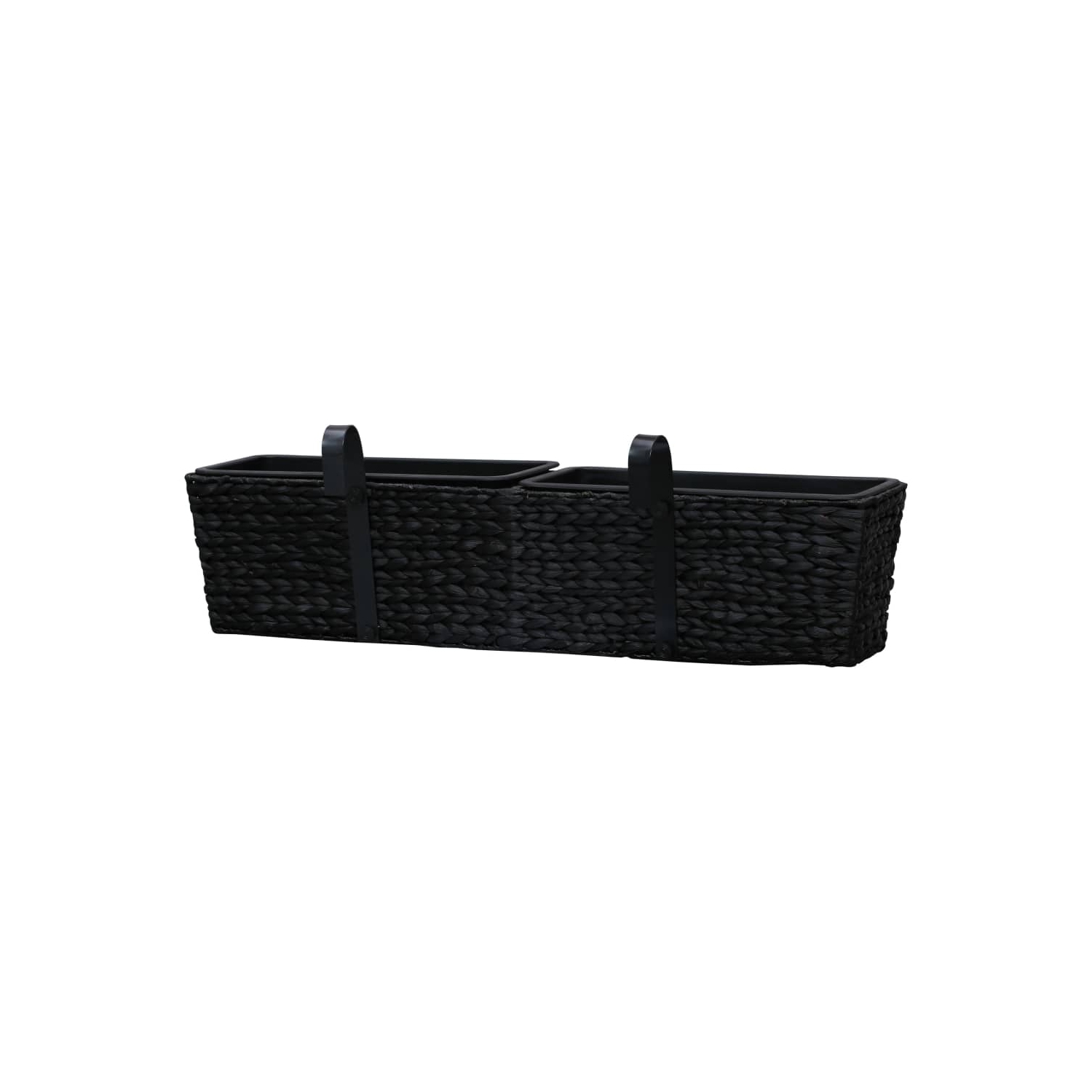 vidaXL Planters 2 pcs Water Hyacinth Black