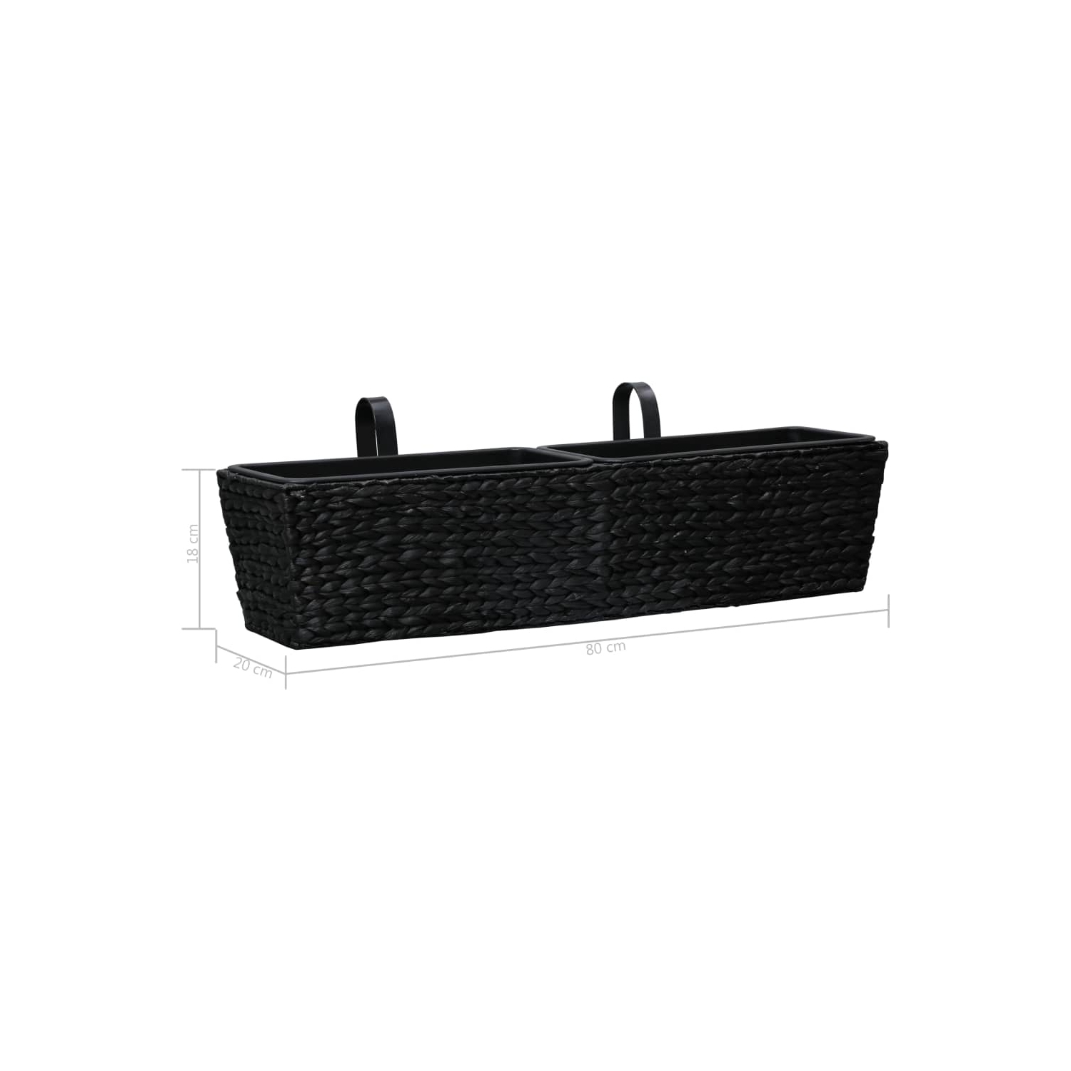 vidaXL Planters 2 pcs Water Hyacinth Black