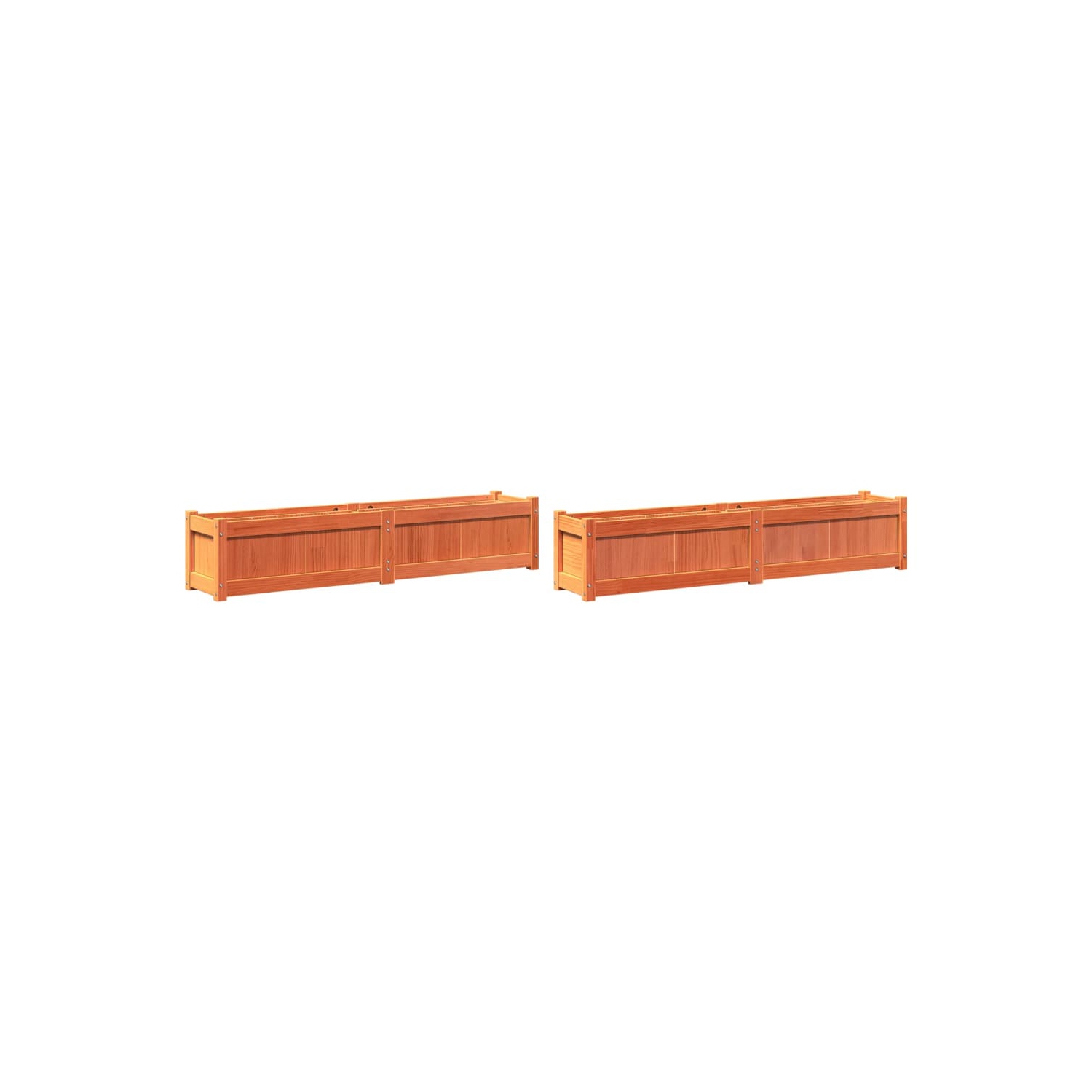 vidaXL Garden Planters 2 pcs Wax Brown Solid Wood Pine