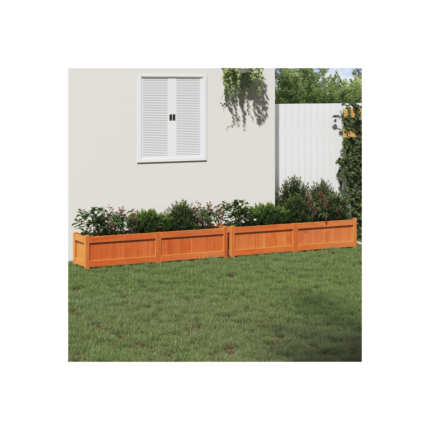 vidaXL Garden Planters 2 pcs Wax Brown Solid Wood Pine