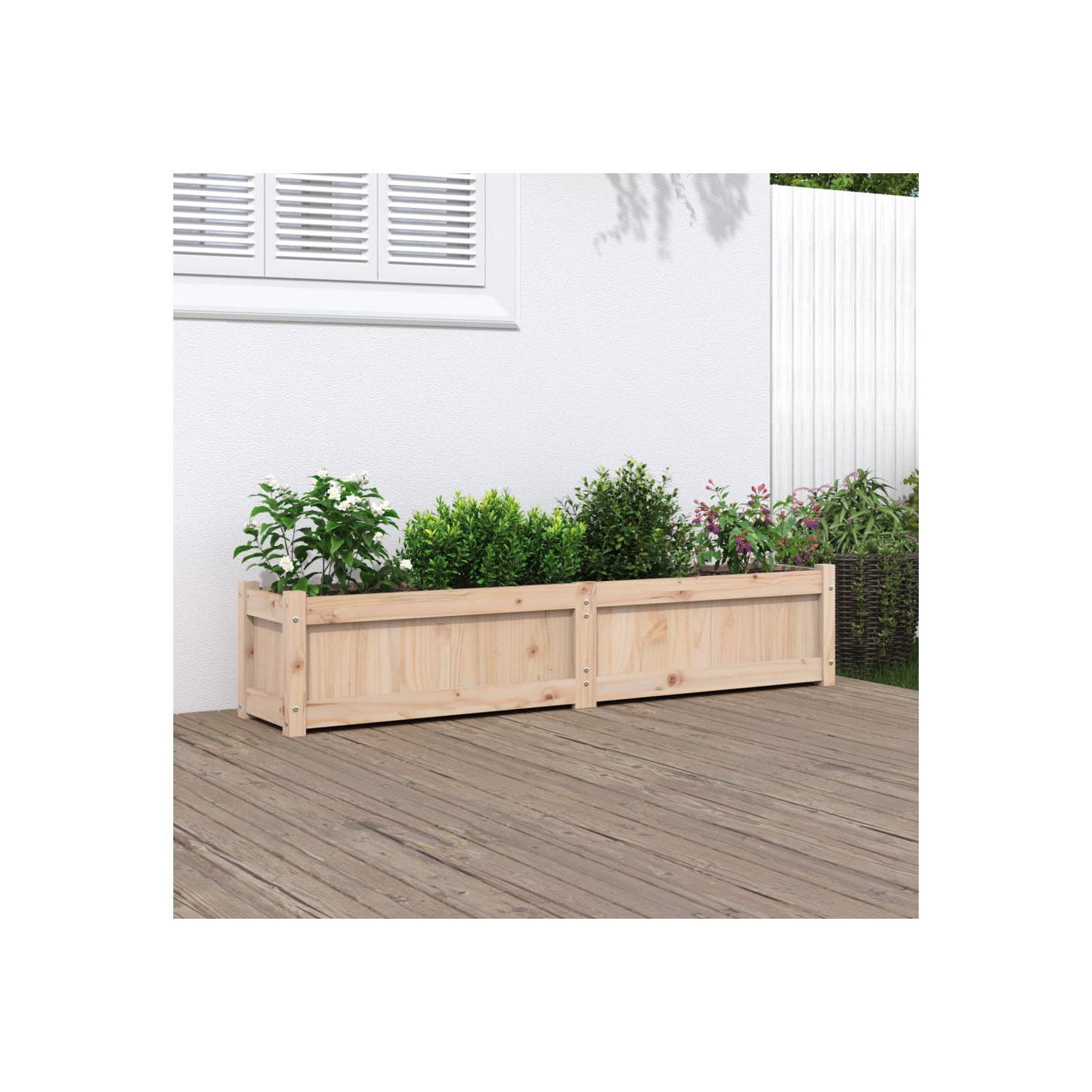 vidaXL Garden Planter 150x31x31 cm Solid Wood Pine