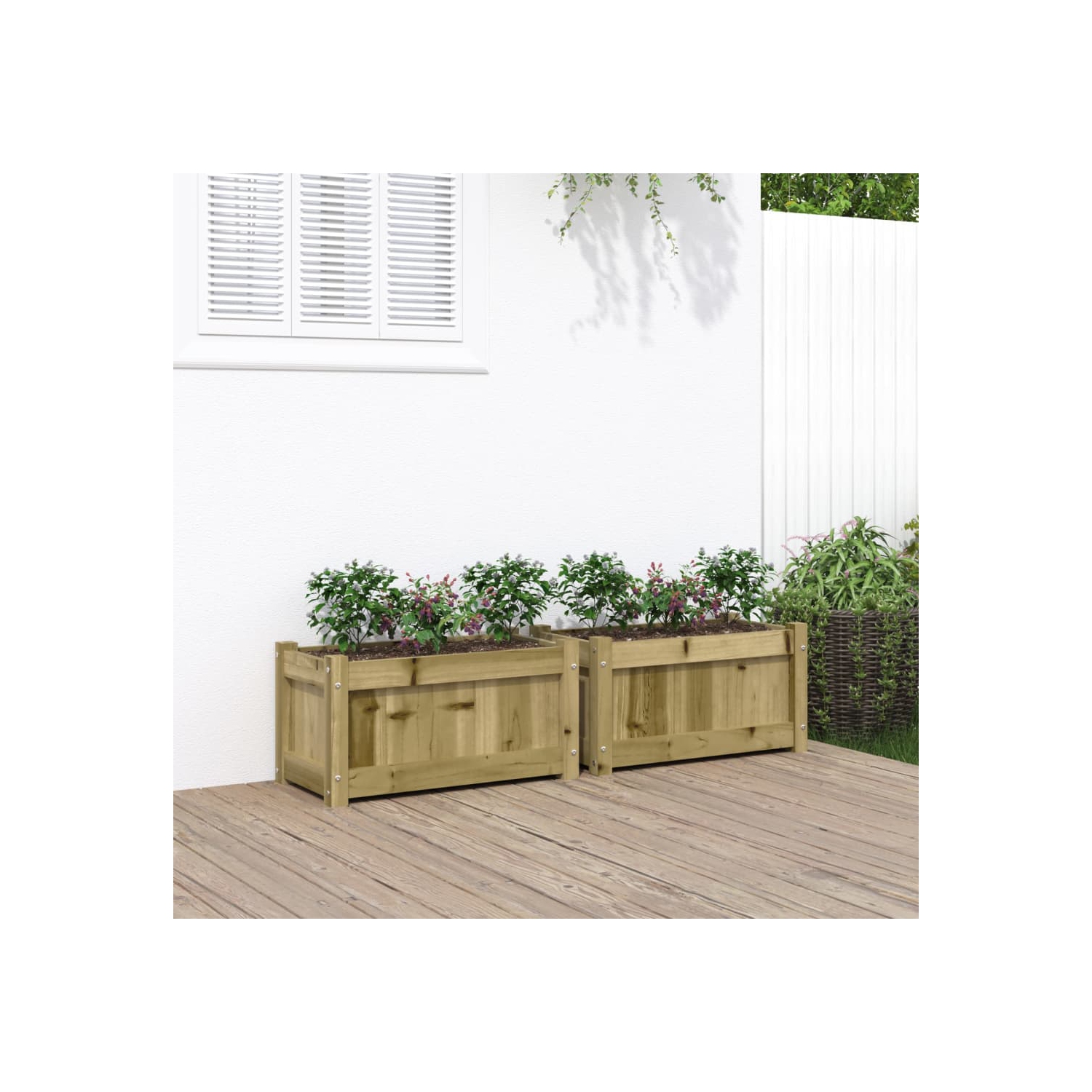 vidaXL Garden Planters 2 pcs Impregnated Wood Pine
