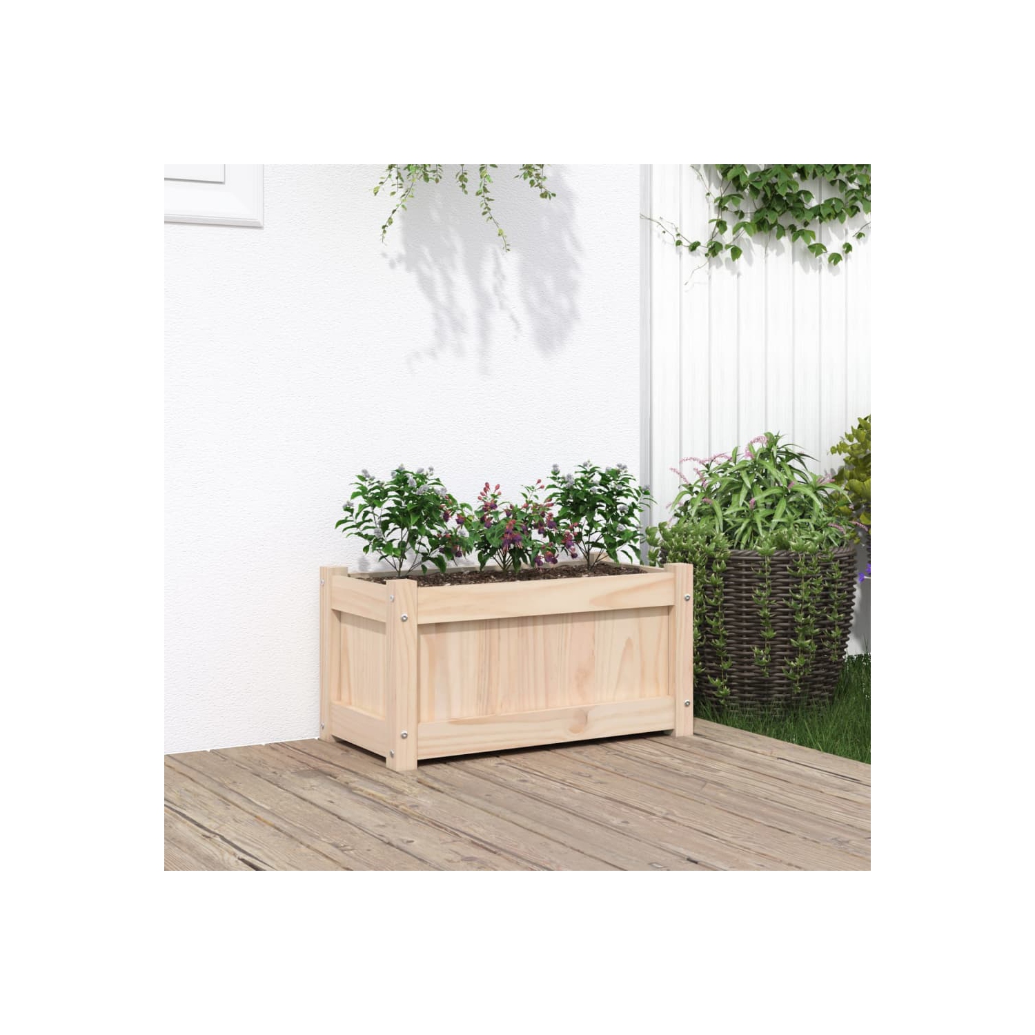 vidaXL Garden Planter 60x31x31 cm Solid Wood Pine